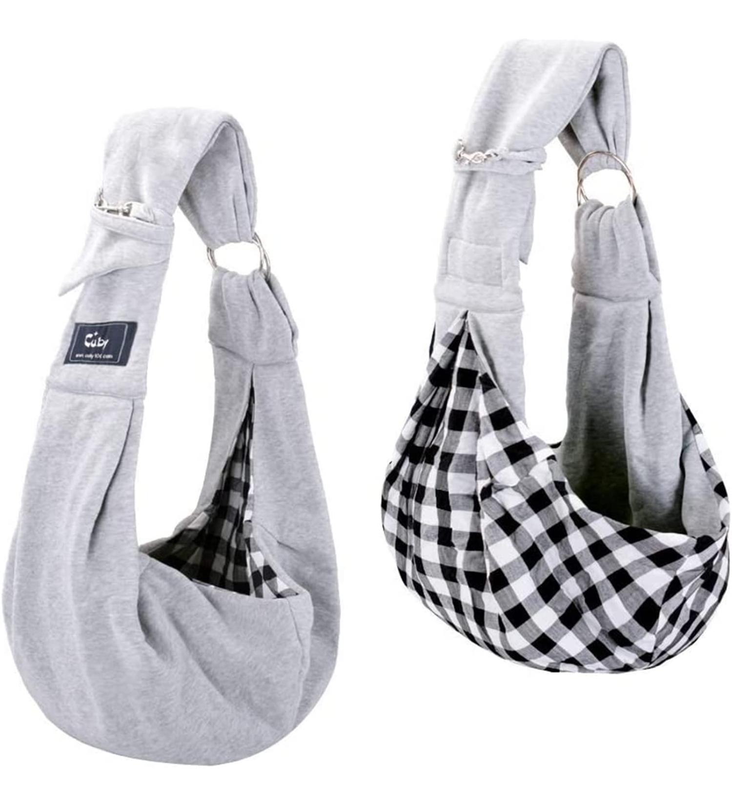 Cuby Pet Shape Turnable - Soft Hands-Free Carrier with Side Pockets for Small Dogs Puppies Cats & Rabbits - Gray 1 Pack - Buy Online on SooperMarket.com