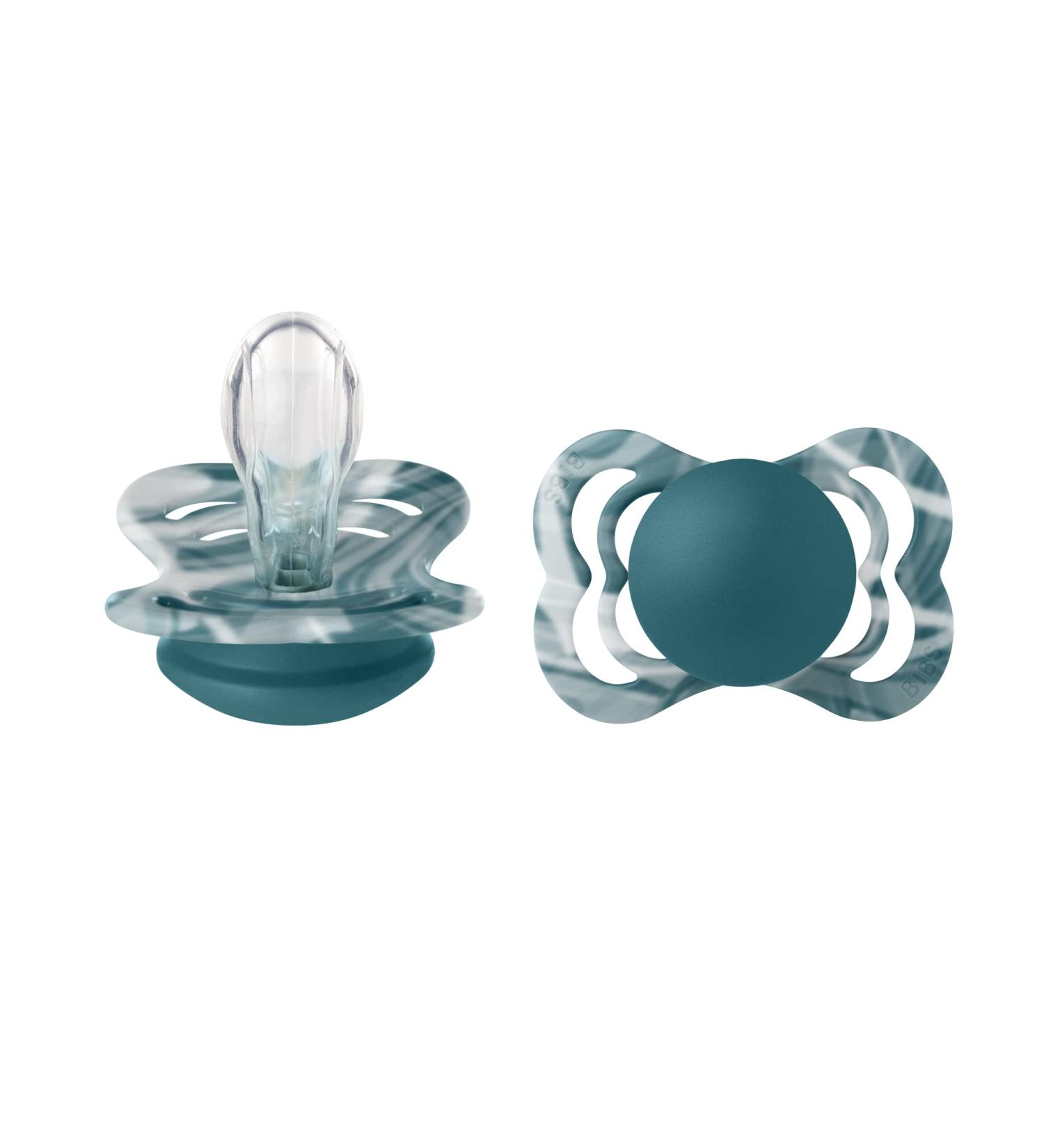 BIBS Supreme Tie Dye Schnuller 2 Pack | BPA-Free Silicone | Made in Denmark | 0-6 Months - Forest Lake White - Buy Online on SooperMarket.com