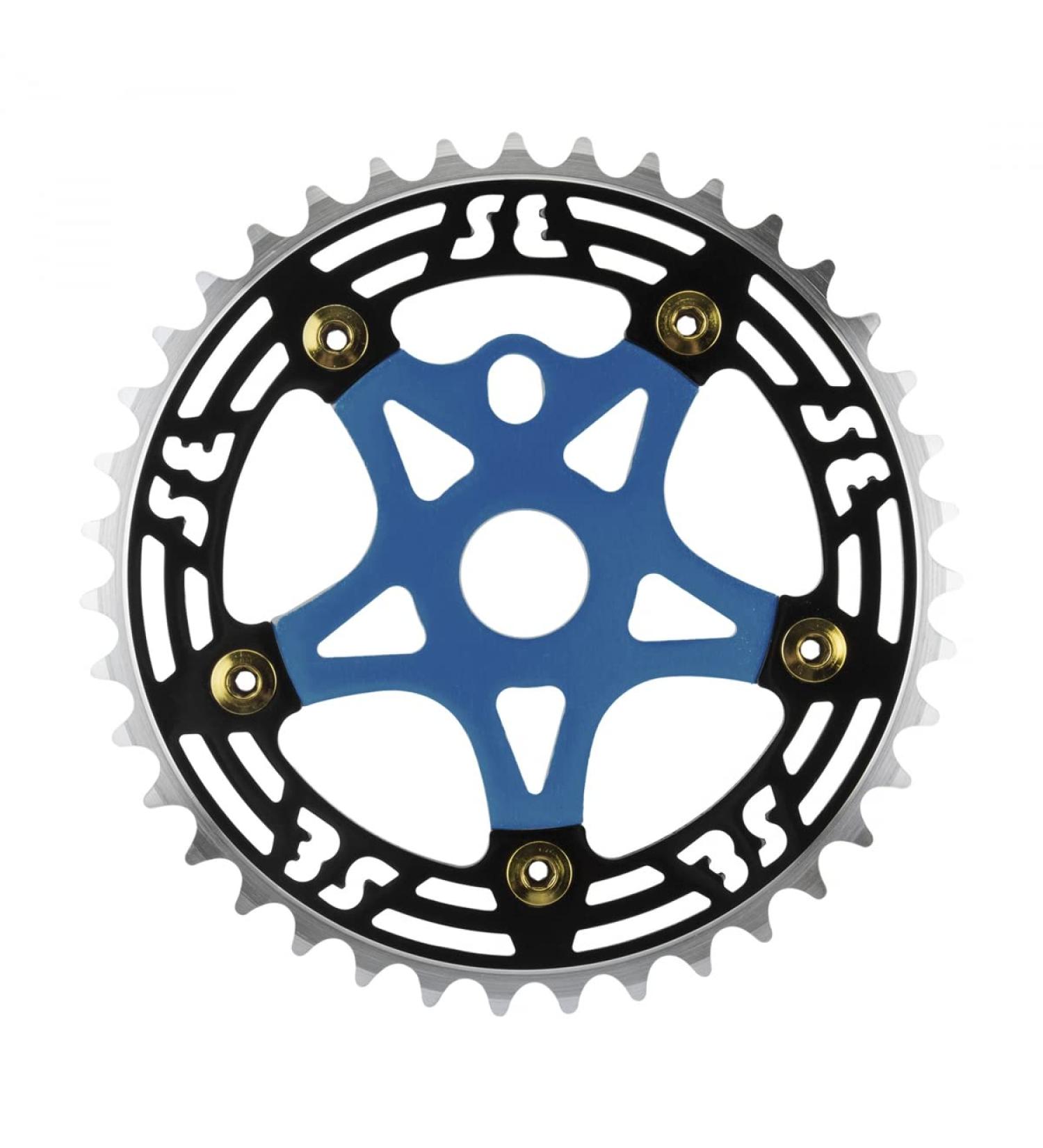 SE Bikes Chainring 1pc 39T 1/8 ALY w/Spider BK/BU CP