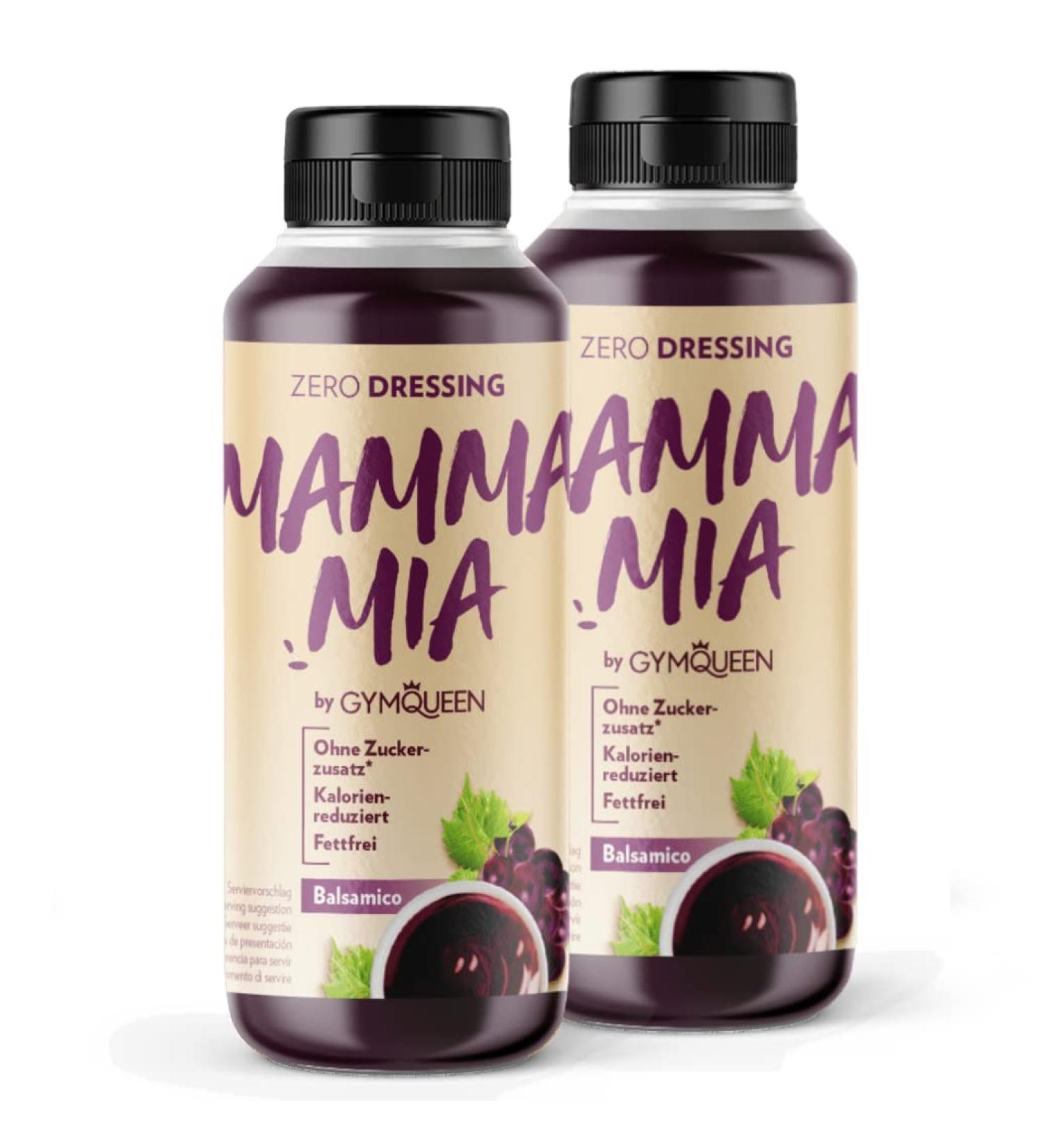 Gymqueen Mamma Mia Zero Sauce 2x265ml - Low-Calorie Fat-Free Sugar-Free Balsamic Dressing | Vegetarian & Lactose-Free - Buy Online on SooperMarket.com