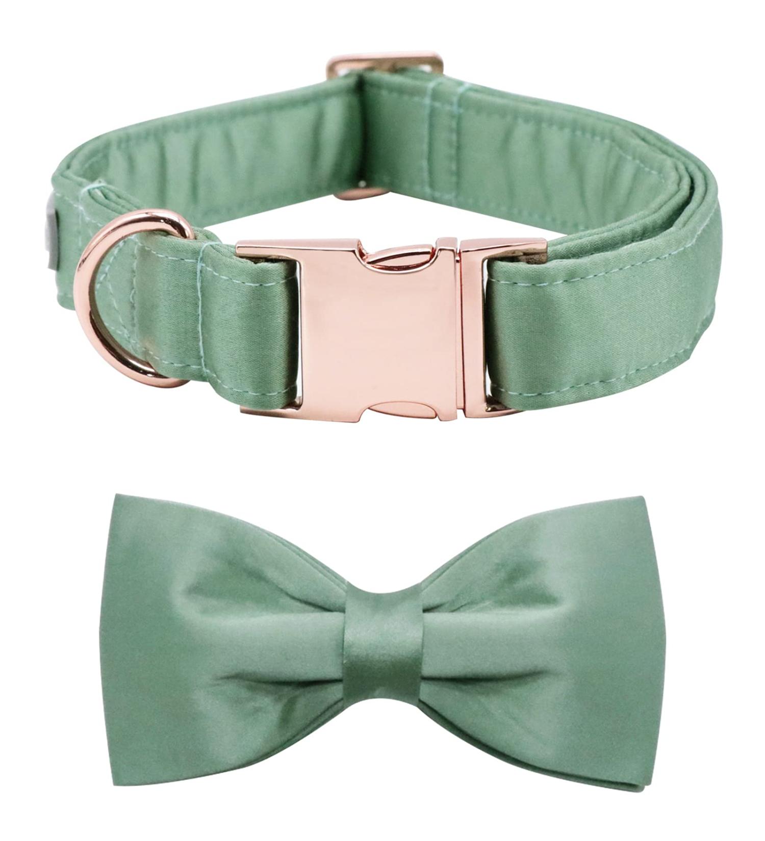 Lionet Paw's Comfortable Silk Dog Collar with Removable Fly - Green Collar for Small Dogs (25-40cm) - 1 Pack Grassy Design - Buy Online on SooperMarket.com