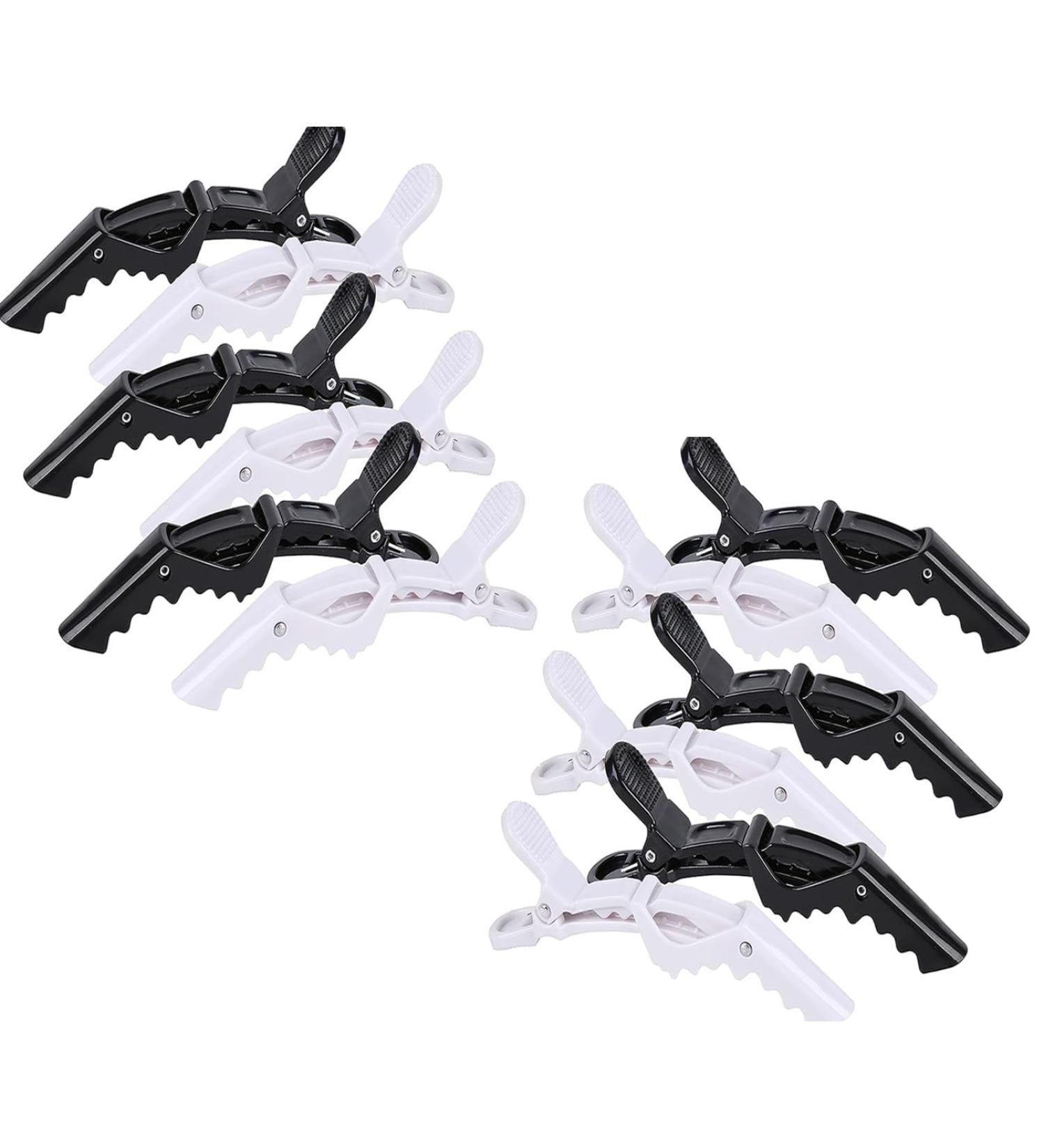 Professional Hairdresser Clips - 12 Pack Combi-Clip Hair Terminals | Plastic Hair Clips for Women in White & Black - Buy Online on SooperMarket.com