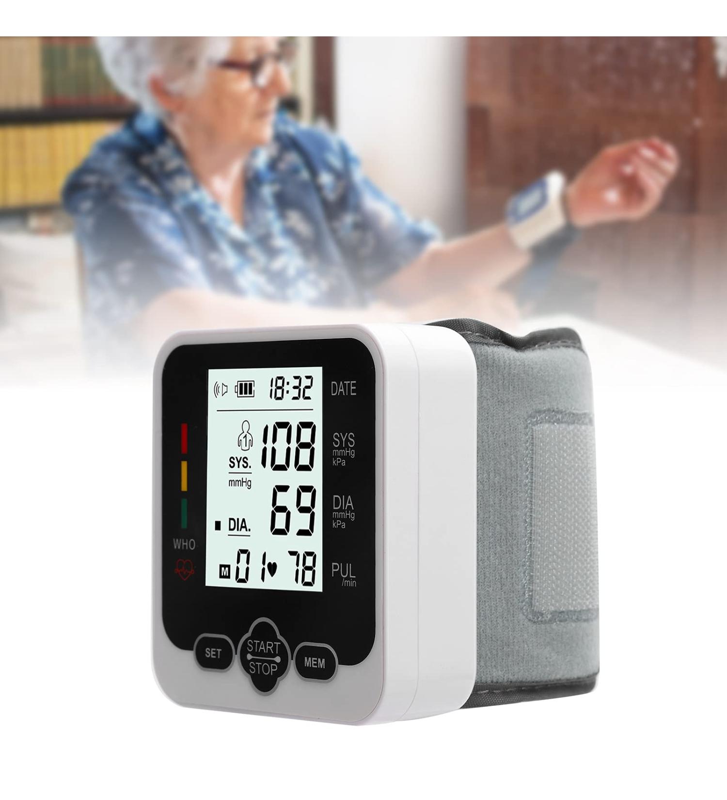 Automatic Voice Broadcast Wrist Blood Pressure Monitor with Storage Box - LCD Screen Blood Pressure Detector for Home Use - Buy Online on SooperMarket.com