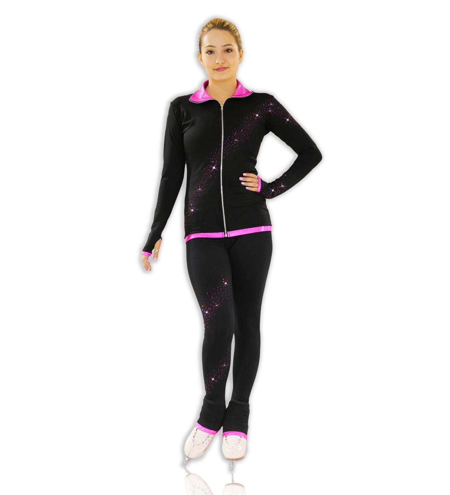 Kami-So Ice Skating Jacket - Crystal Spiral Pink Adult S