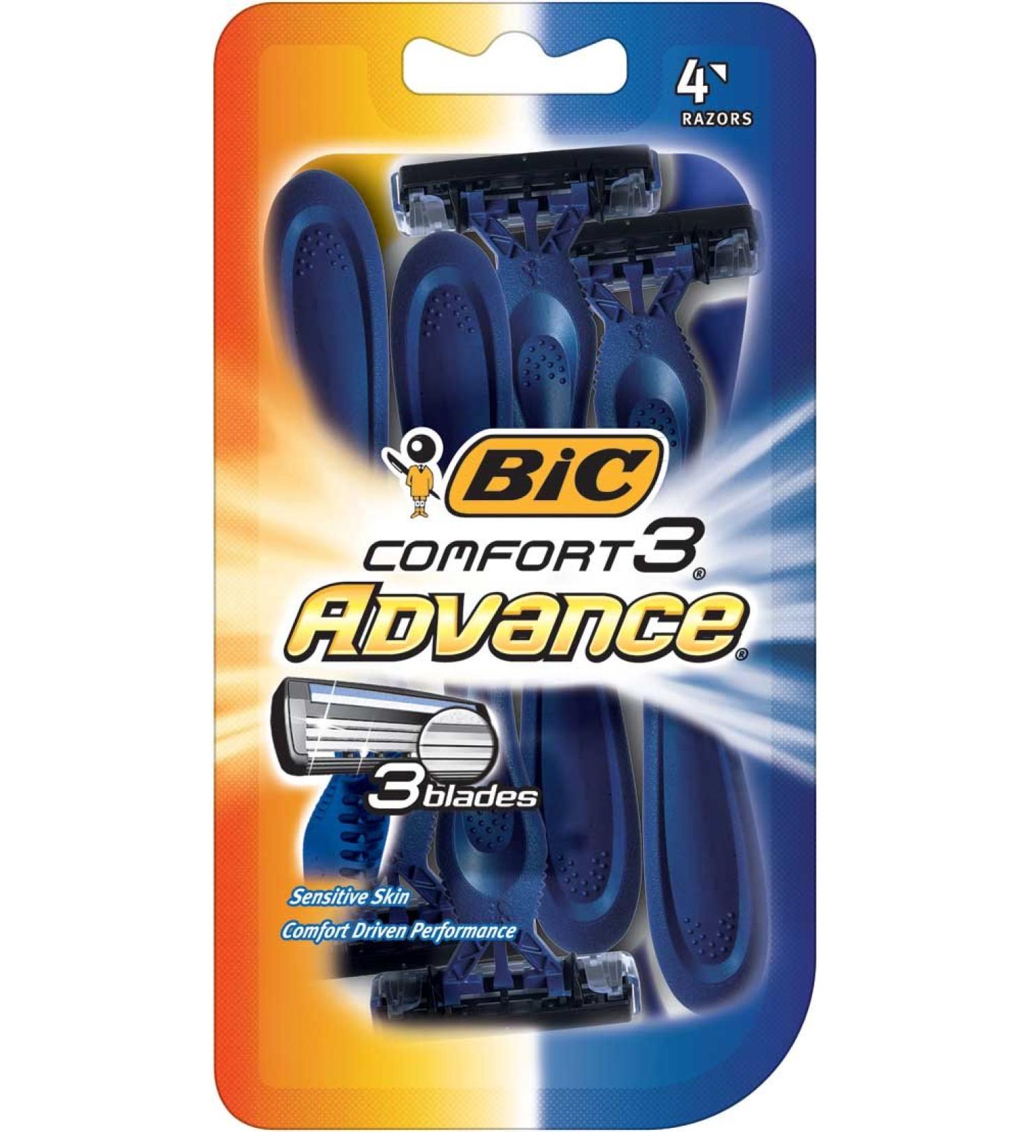 BIC Comfort 3 Men's Disposable Razors - 3 Blade for Ultra-Soothing Shave - 24 Piece Set - Buy Online on SooperMarket.com