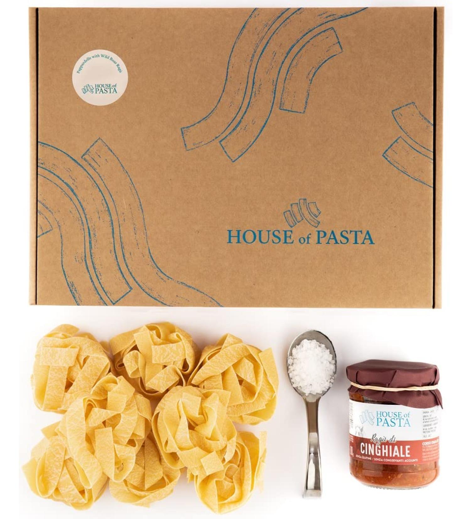 Pasta Recipe Kit - Pappardelle with Wild Boar Rag | Double Portion Italian Artisan Dried Egg Pasta & Finest Sauce | Restaurant-Quality Dish Ready in 6 Minutes - Buy Online on SooperMarket.com