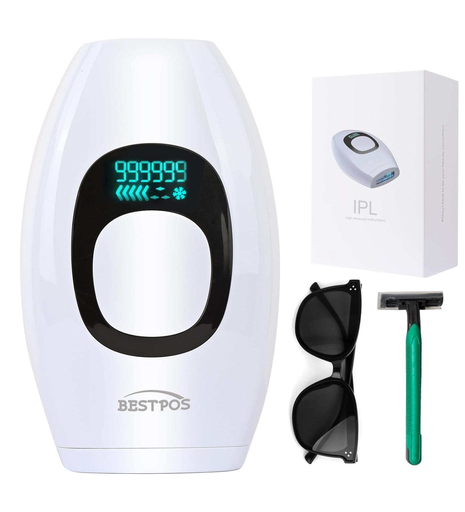 At-Home IPL Laser Hair Removal Device - 999 999 Flashes Painless Hair Remover for Men & Women | Face Legs Arms Bikini Line - Buy Online on SooperMarket.com
