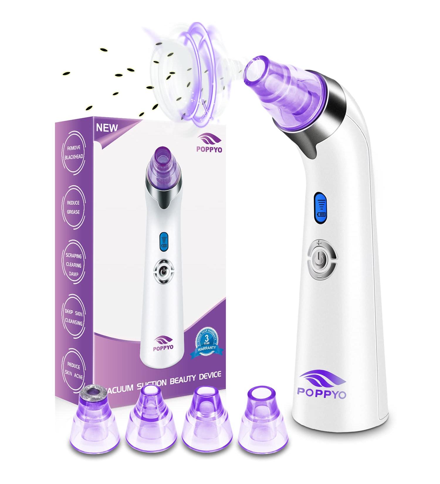 POPPYO Blackhead Vacuum - Electric Facial Pore Cleaner for Women (Purple) - Buy Online on SooperMarket.com