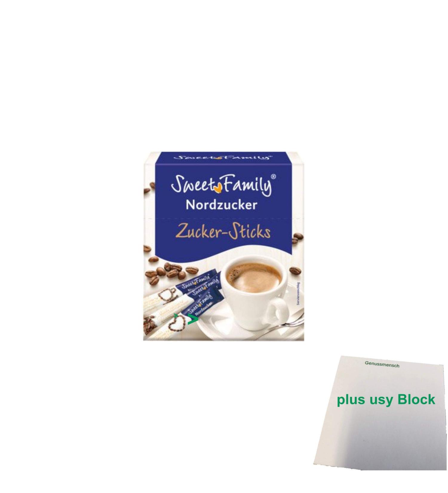 Nordzucker Sweet Family sugar sticks (250g) + usy block 250 g (1 pack)