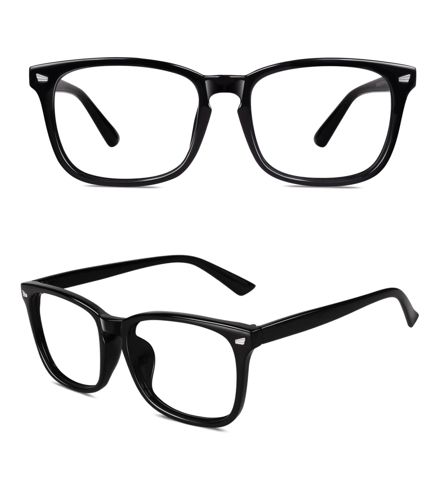 Buy GQUEEN Horn-Rimmed Glasses - UV400 Fake Nerd Glasses for Men & Women | Shiny Black No Prescription Needed - International Shipping - Buy Online on SooperMarket.com