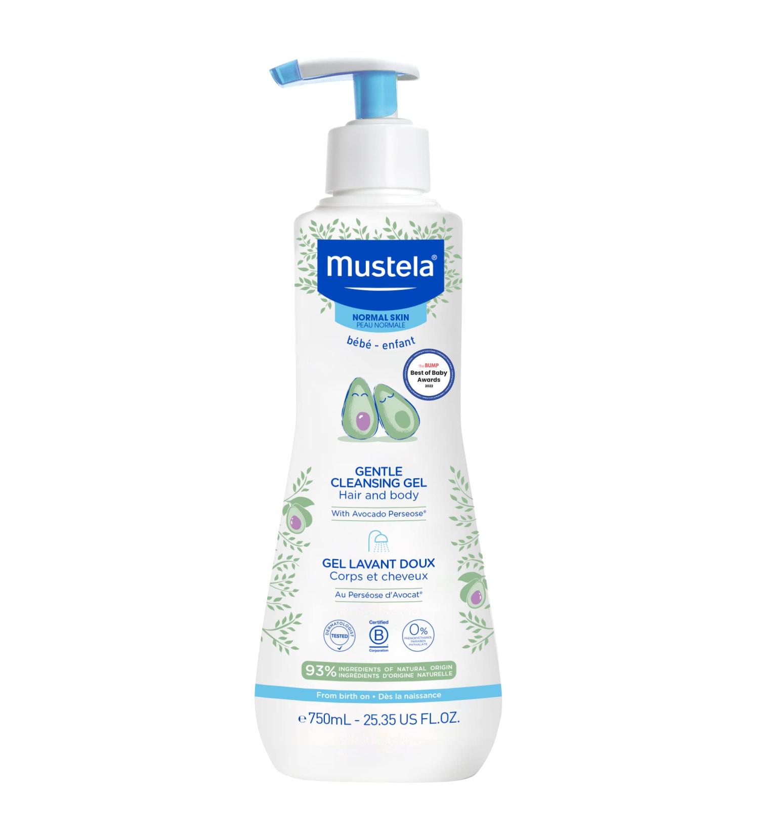 Mustela Baby Gentle Cleansing Gel - Avocado & Vitamin B5 Hair & Body Wash - Biodegradable & Tear-Free - 1 or 2-Pack - Various Sizes - Buy Online on SooperMarket.com