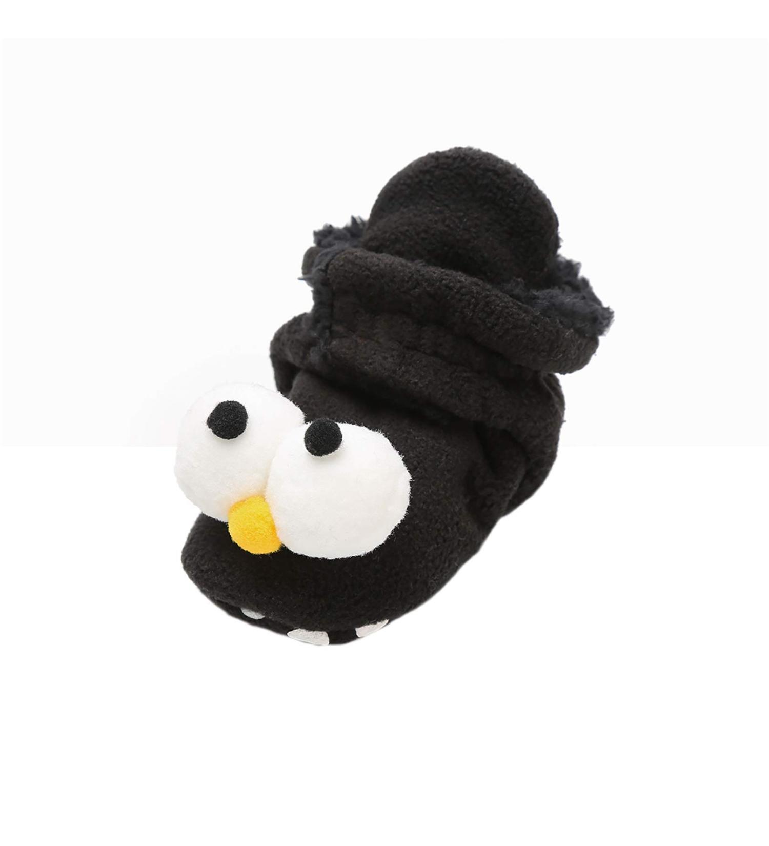 TMEOG Baby Booties Slippers | Infant Winter Boots | First Walking Shoes for Boys Girls 6-12 Months | Black Big Eyes Design - Buy Online on SooperMarket.com