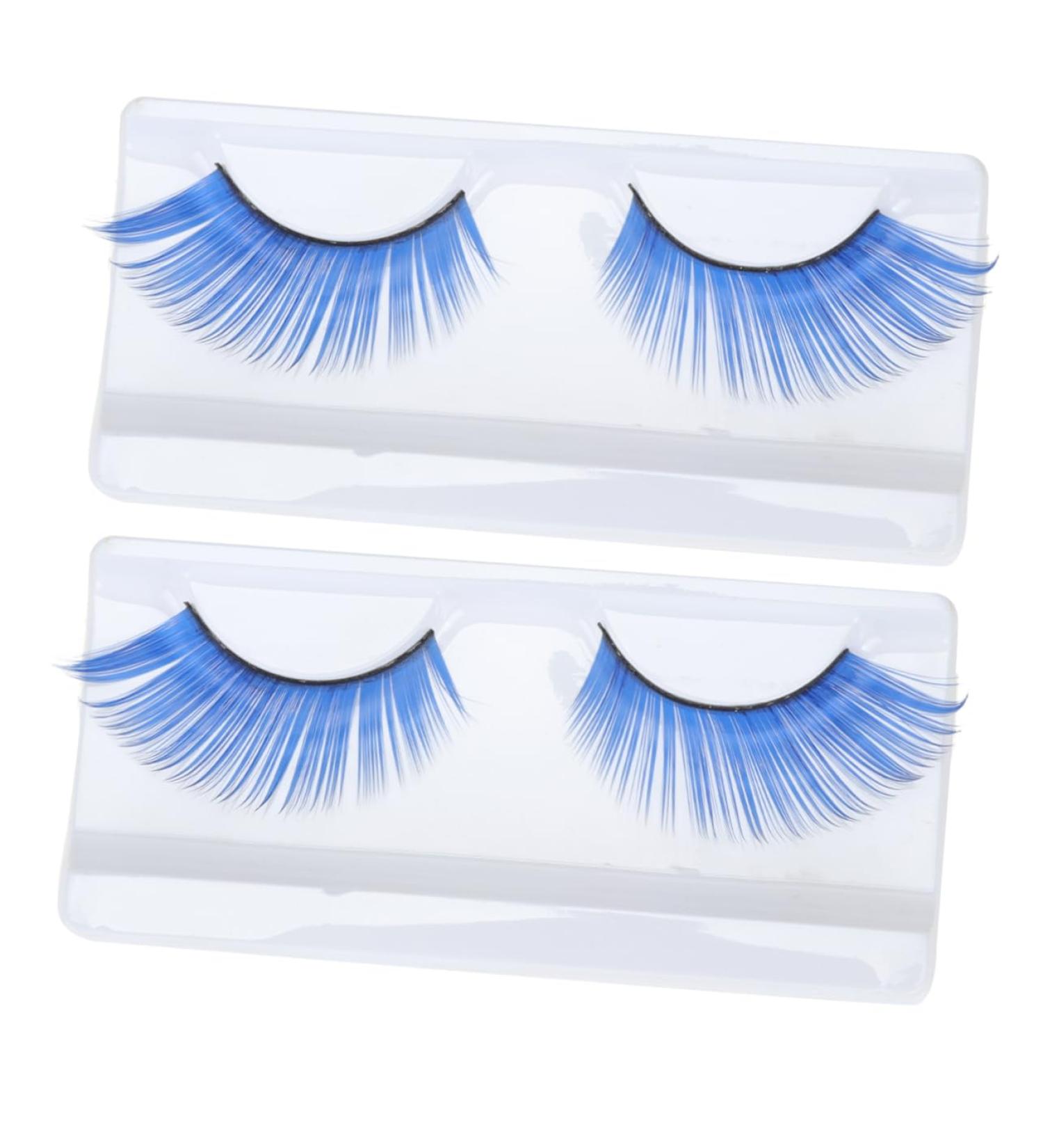 HAPINARY 2 Pairs Blue Long Eyelashes Halloween Eyelash Long Thick Eyelashes False Eyelashes Extension Dramatic Masquerade Party Eyelashes Fake Eyelashes Women Eyelashes - Buy Online on SooperMarket.com