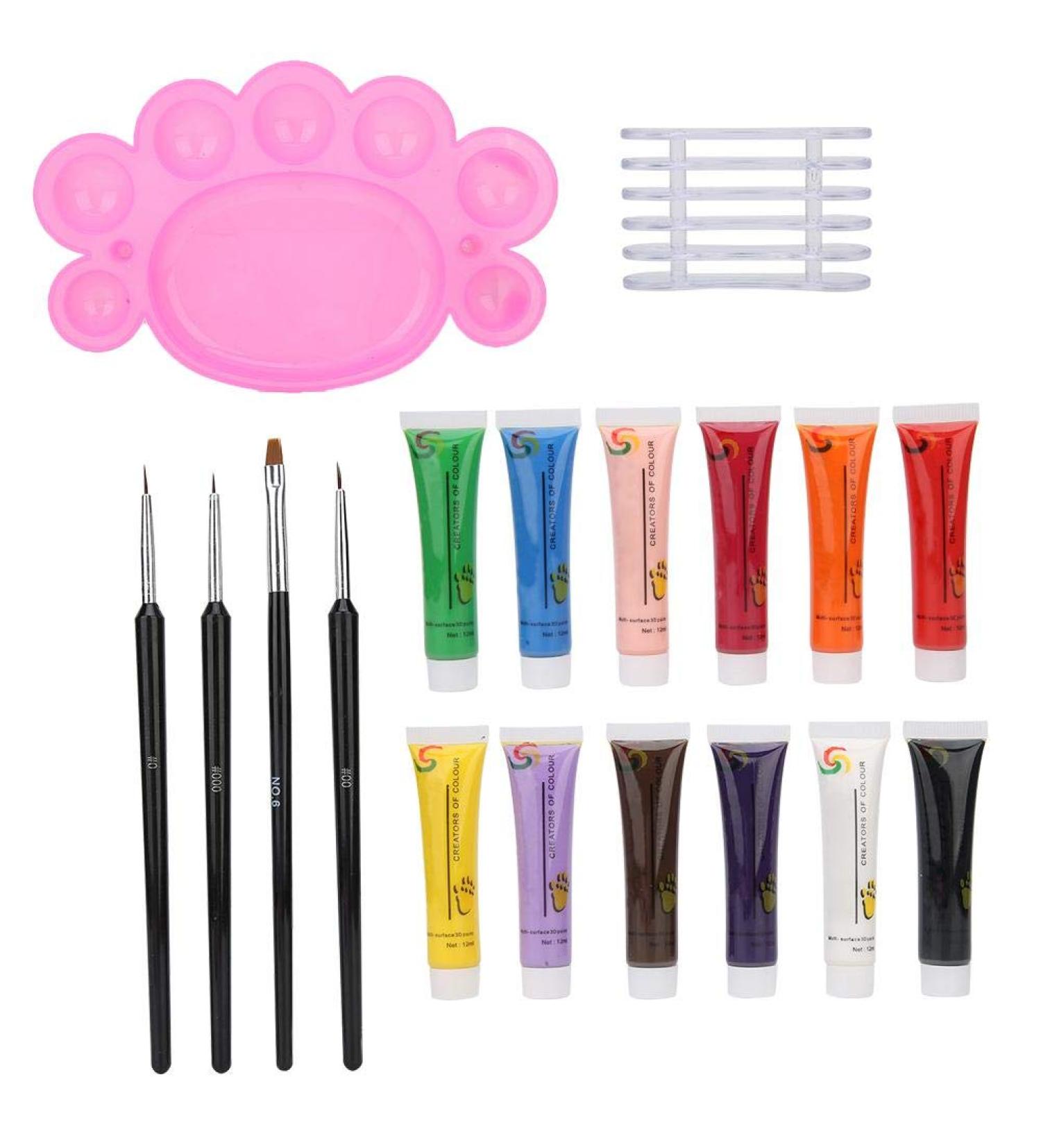 Nail Art Palette Kit - 4PCS Brush Pen for Easy Drawing | Exquisite Craftsmanship for Home and Beauty Salons - International Shipping Available - Buy Online on SooperMarket.com