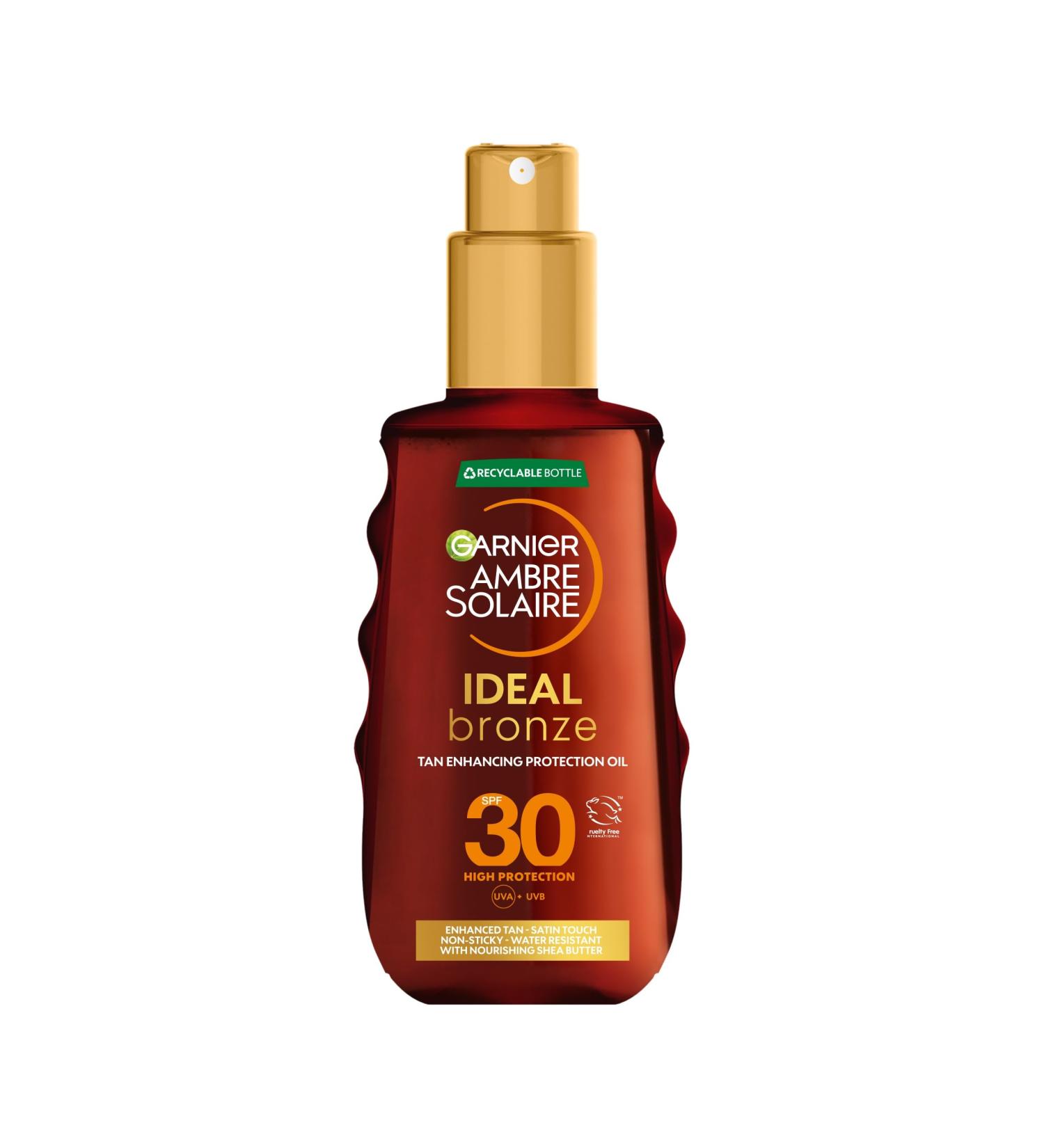 Garnier Ambre Solaire Ideal Bronze SPF30 Sun Cream Spray 150ml - High Protection, Water Resistant, Non-Greasy - Buy Online on SooperMarket.com