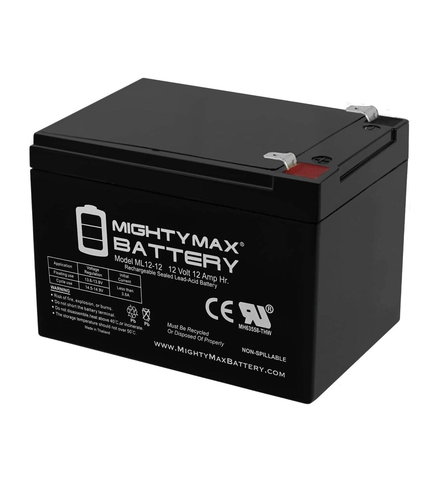 Mighty Max 12V 12AH F2 Battery - Replacement for Razor Dirt Rocket SX500 | High Performance & International Shipping - Buy Online on SooperMarket.com