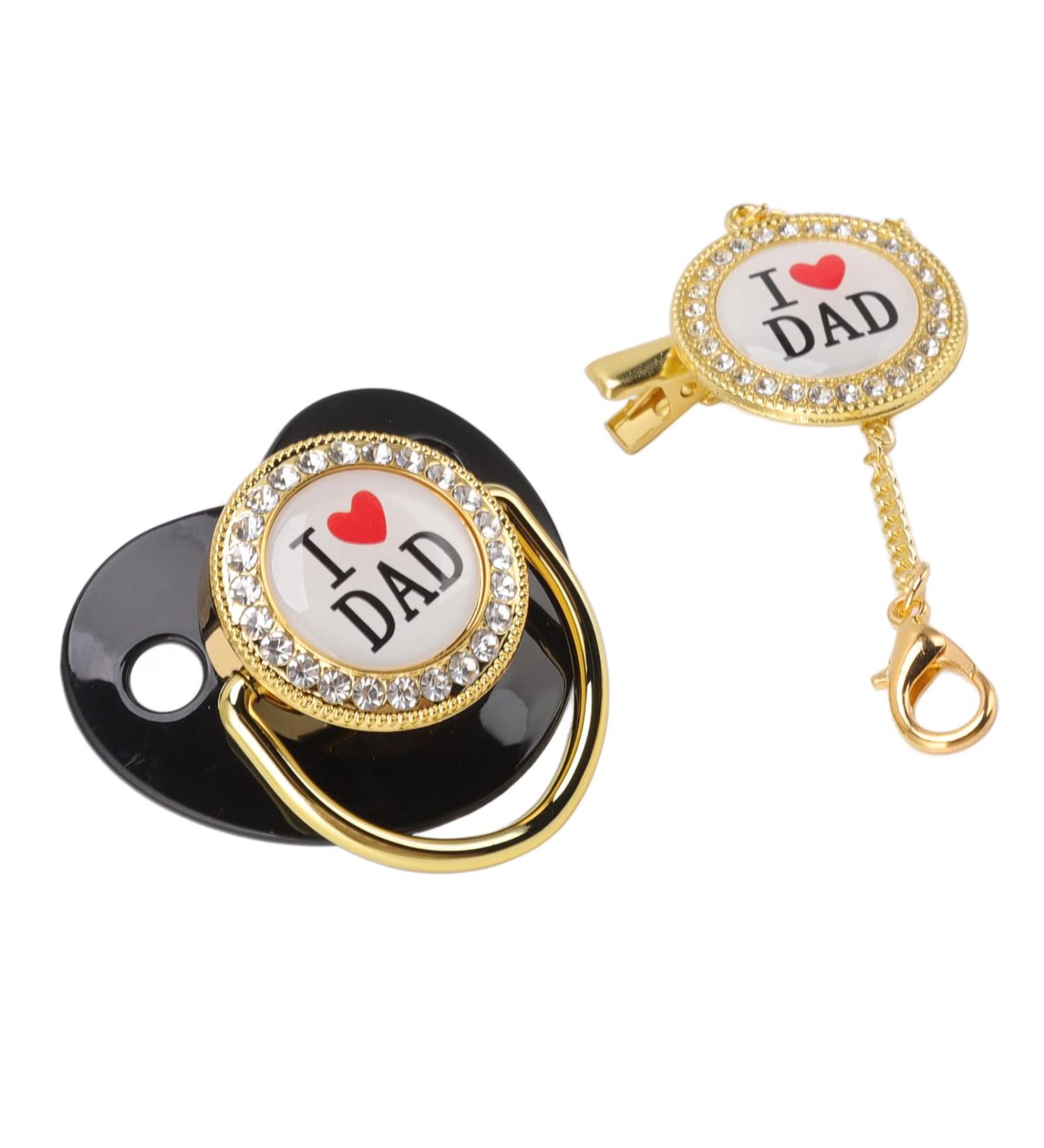 Buy Black Rhinestone Baby Pacifier | Safe Closed Loop Design for 6-18 Months | Jaw Development - Buy Online on SooperMarket.com