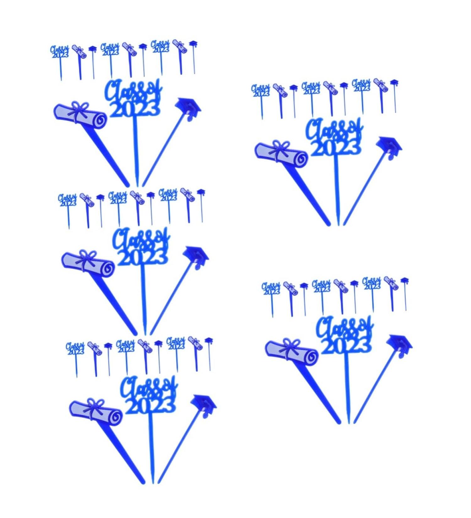 HOMSFOU 150 Pcs Graduation Cake Insert 2023 Graduation Cupcake Toppers Class of 2023 Cupcake Topper Grad Dessert Topper Class of 2023 Cake Picks Grad Inserting Toppers Graduate Delicate - Buy Online on SooperMarket.com