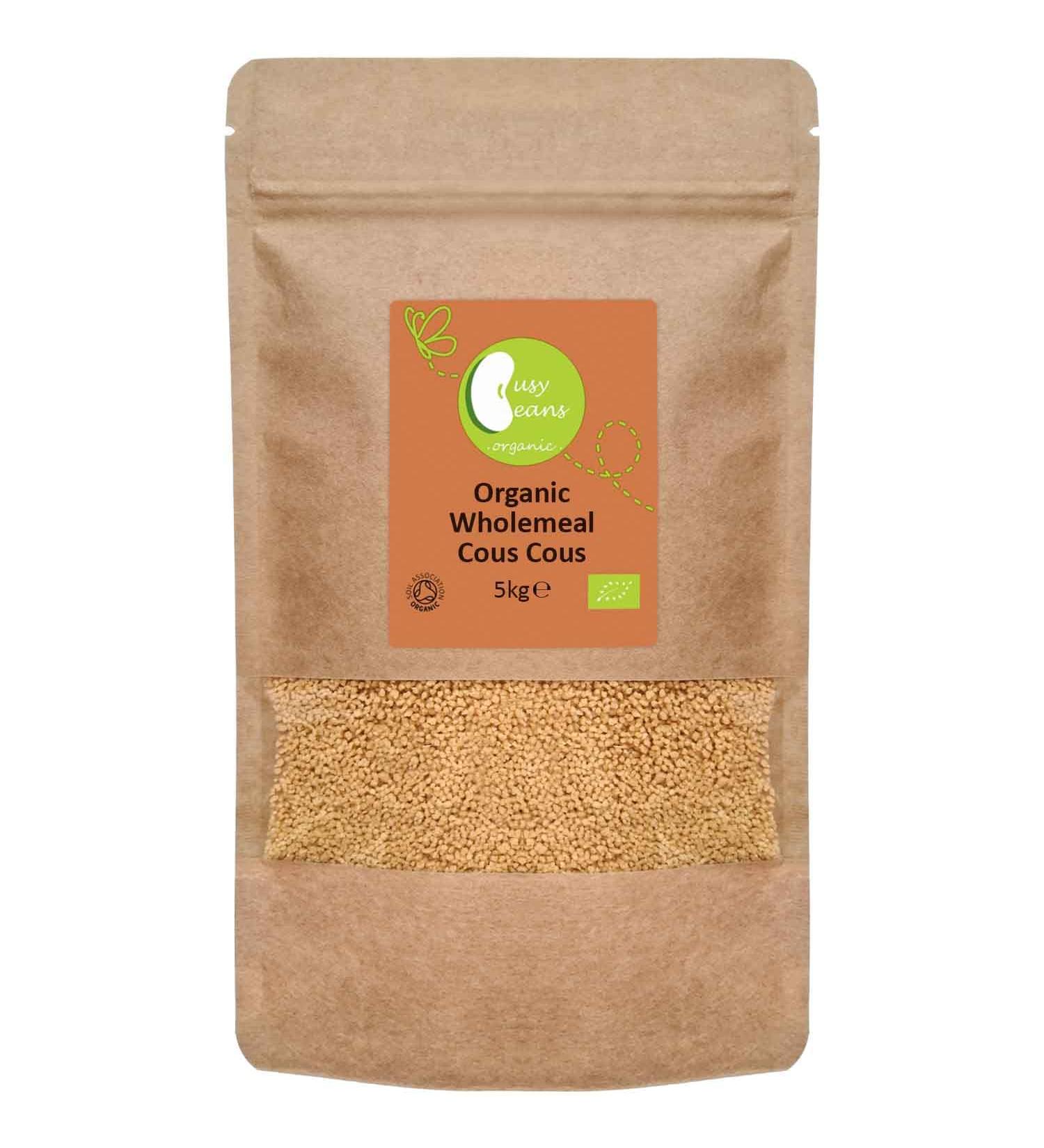Organic Wholemeal Cous Cous - Certified Organic - by Busy Beans Organic (5kg) - Buy Online on SooperMarket.com