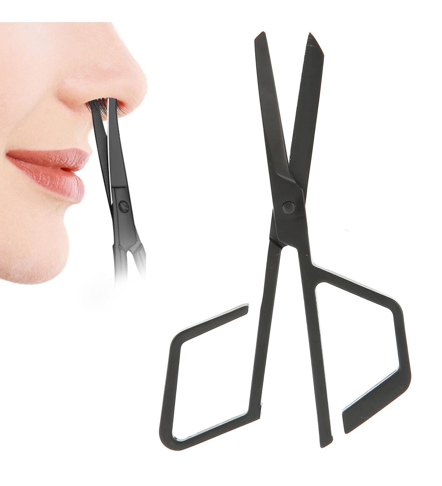 Nose Hair Scissors Beard Nose Hair Trimming Scissors Stainless Steel Nose Hair Scissors Oblique Angle Nose Hair Trimming Scissors (Black) - Buy Online on SooperMarket.com