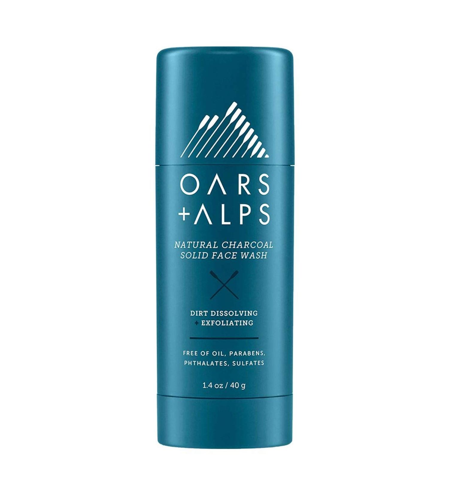 Oars + Alps Activated Charcoal Face Wash 1.4 oz - Exfoliating Cleanser for Blackheads & Acne - Travel Size, Vegan & Gluten-Free - Buy Online on SooperMarket.com