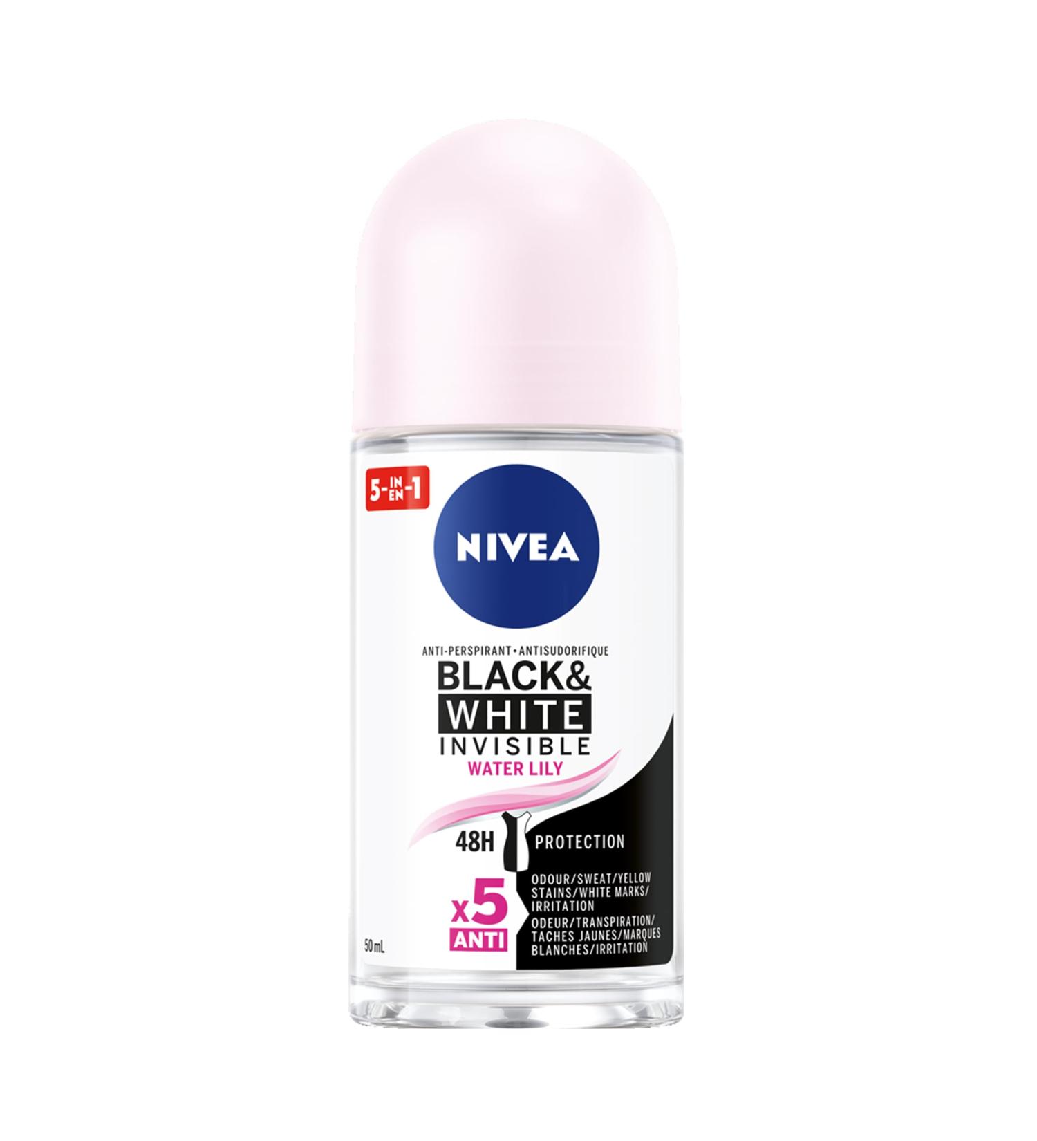 Nivea Antiperspirant Deodorant Invisible Clear Roll On - 48 Hour Protection for Black & White - 1.7 Fl Oz - Buy Online Internationally - Buy Online on SooperMarket.com