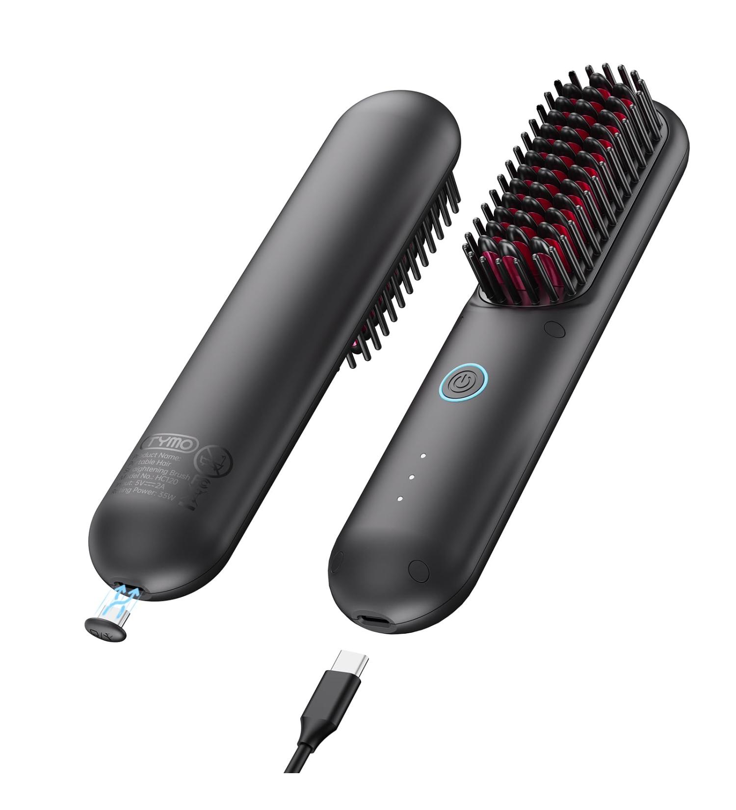 TYMO Cordless Hair Straightener Brush - Eco Portable Travel Mini Hot Comb for Women Anti-Scald Ceramic Coating Lightweight for Touch-ups - Shop Now - Buy Online on SooperMarket.com