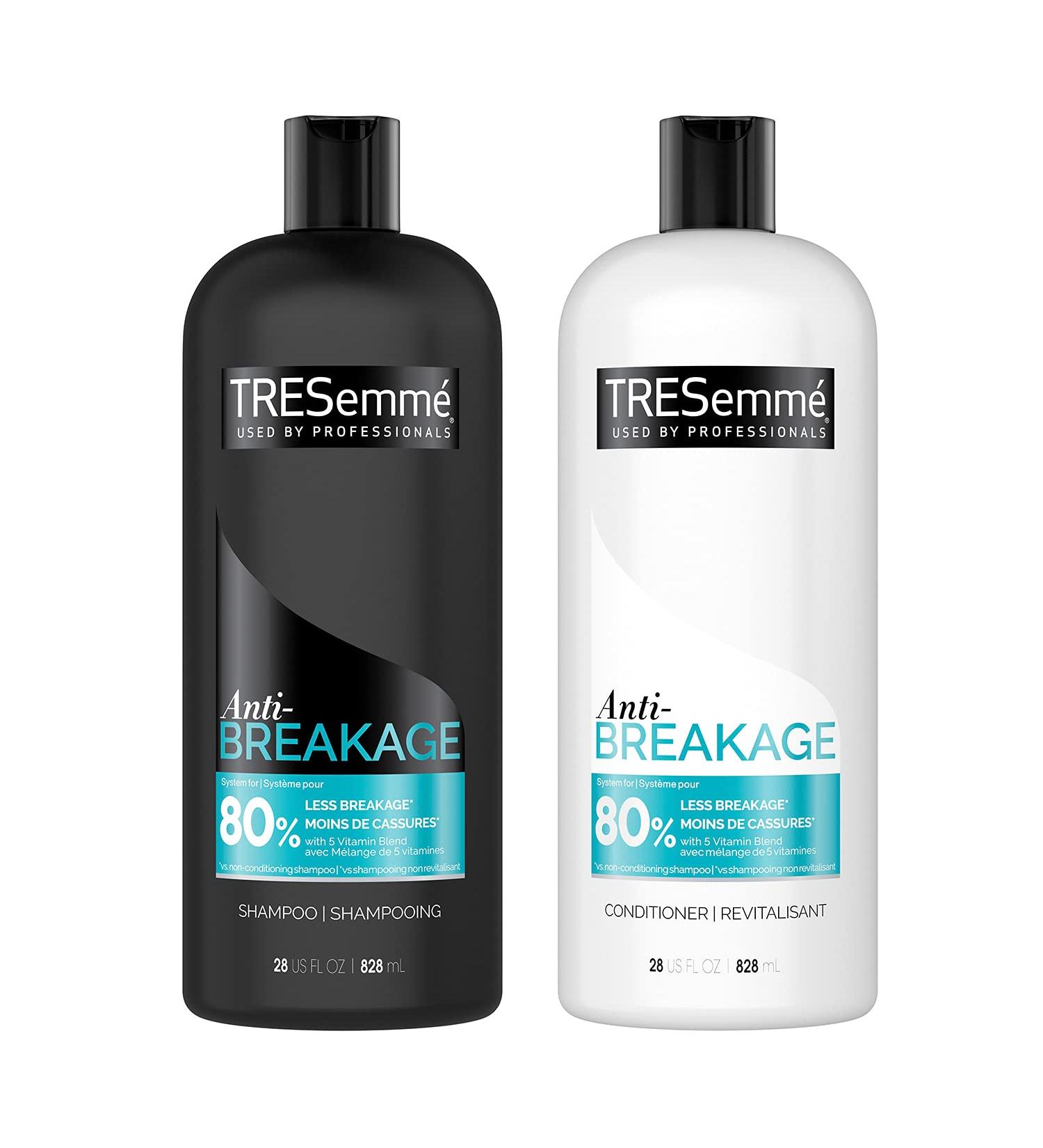TRESemme Anti Breakage Shampoo & Conditioner Set - 28 Fl Oz, Promotes Healthy Hair Growth, Reduces Dry Hair Breakage Up to 80% - With Vitamin E, B12, and Gelatin - Buy Online on SooperMarket.com