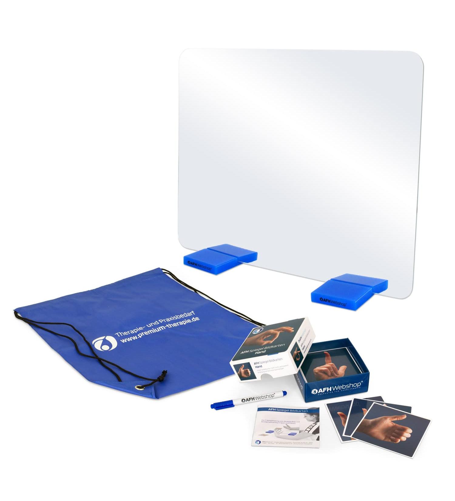 AFH T-Mirror Premium - Medium 49.5x38.5 cm Mirror with Blue Feet & Picture Cards | Includes Carrying Bag - International Shipping Available - Buy Online on SooperMarket.com