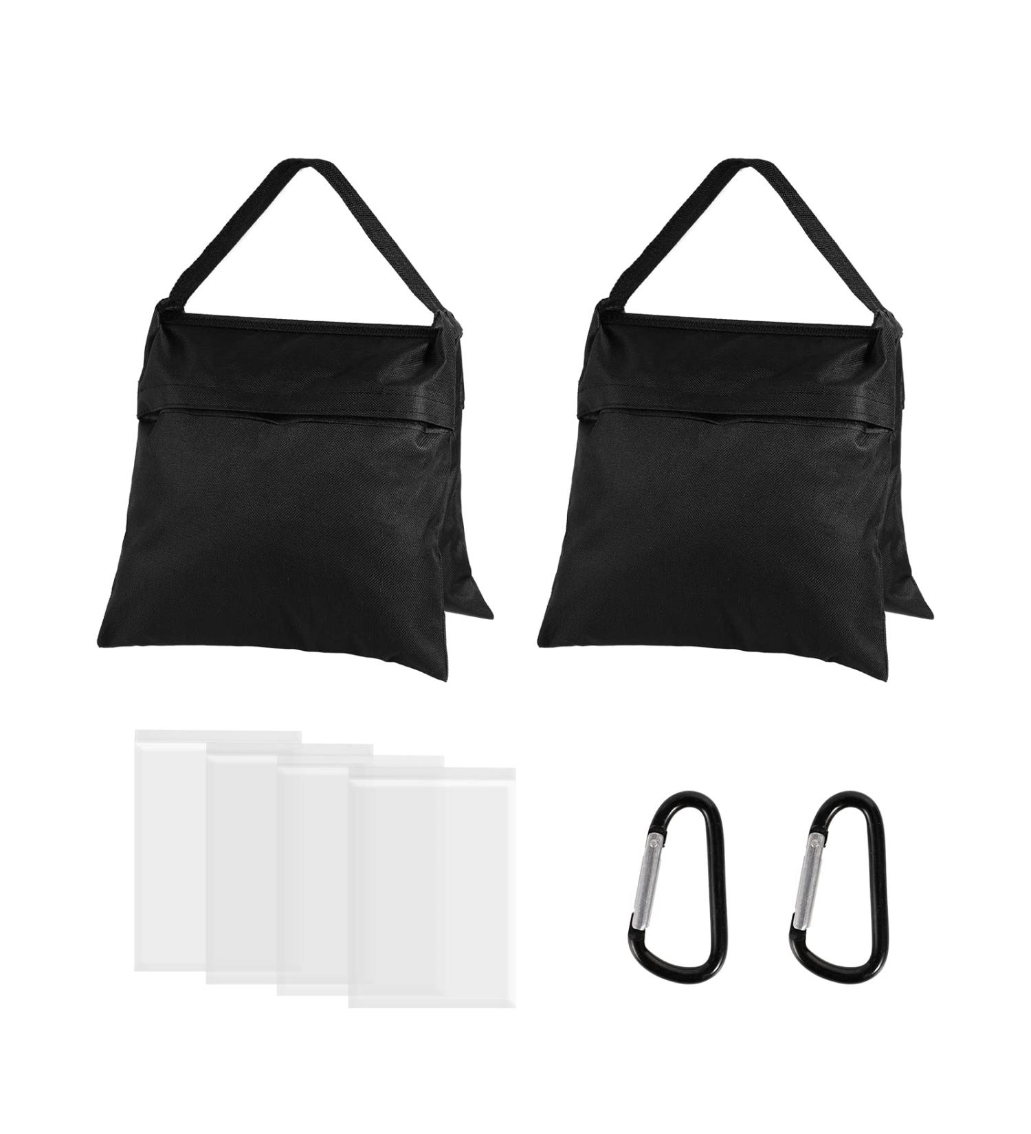 Aqirui Photography Sandbag Saddlebag for Photo Video Studio Stand Backdrop Stand Outdoor Patio Sports Transparent PP Bag and Clips Included 2 Packs - Buy Online on SooperMarket.com
