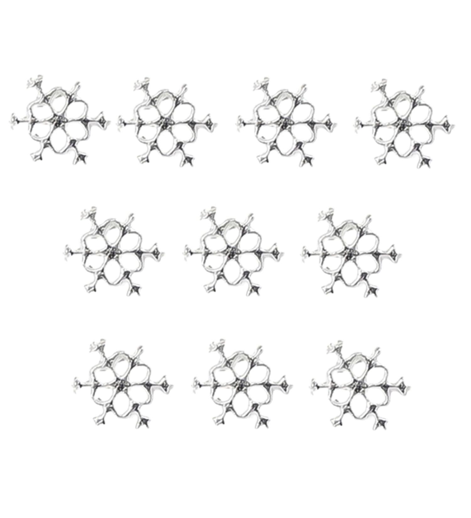 Stand Out With 10pcs 3D Art Alloy Snowflake Embellishments Fashionable Decorations X1231 - Buy Online on SooperMarket.com
