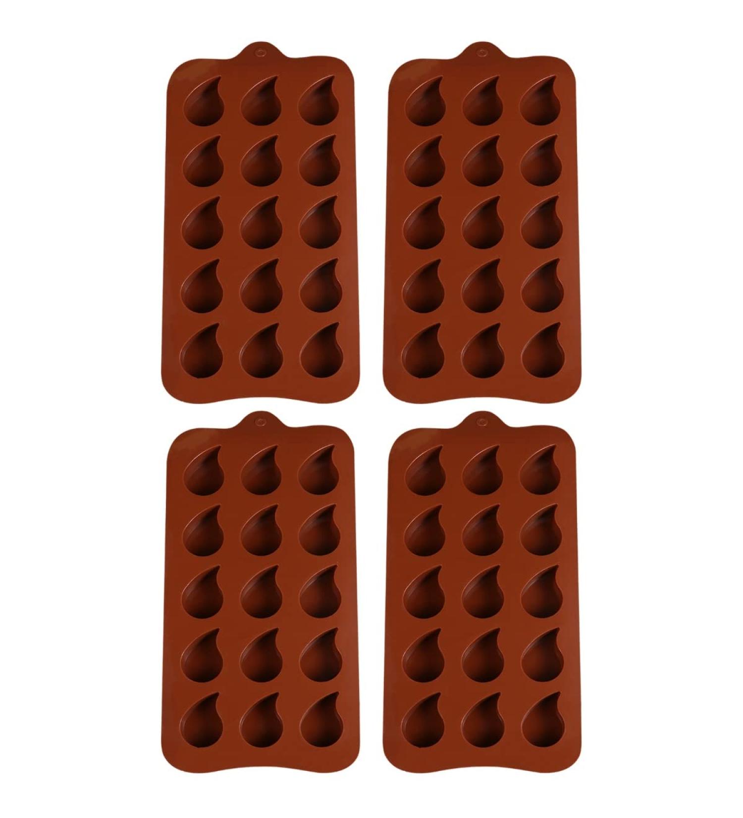 Silicone Chocolate 4pcs Pudding Silicone Tray Jelly Festival Molds Moulds Droplet Gummy Reusable Cube Parties Color Mini Cookie Trays Cake Cute Bar Cuake /1139 - Buy Online on SooperMarket.com