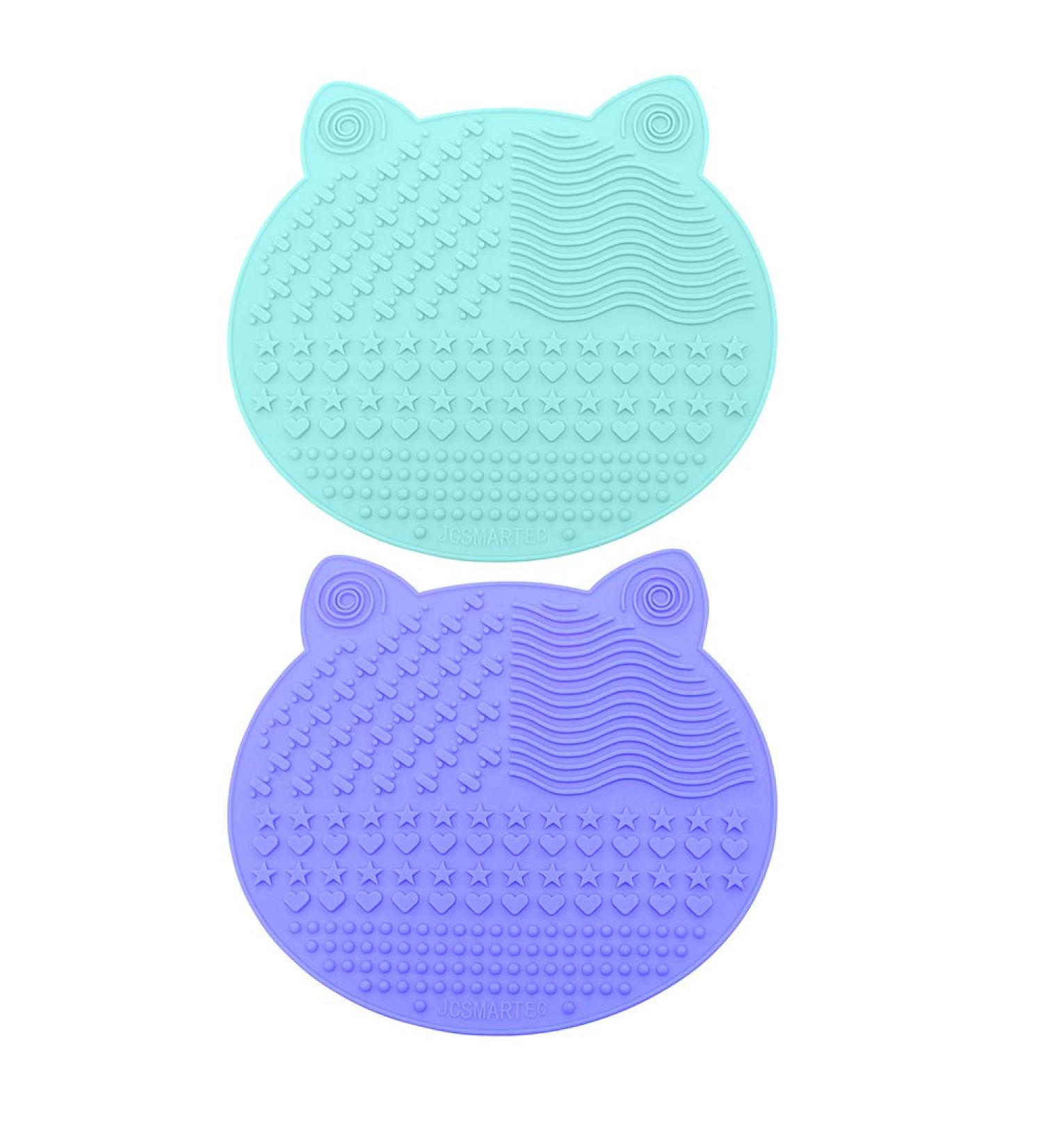  2-Pack Makeup Brush Cleaning Mat Cute Cat Ear Animal Design Silicone Portable Brush Cleaner Pad Washing Tools with Suction Cups US Patent Registered (Purple+Green) - Buy Online on SooperMarket.com