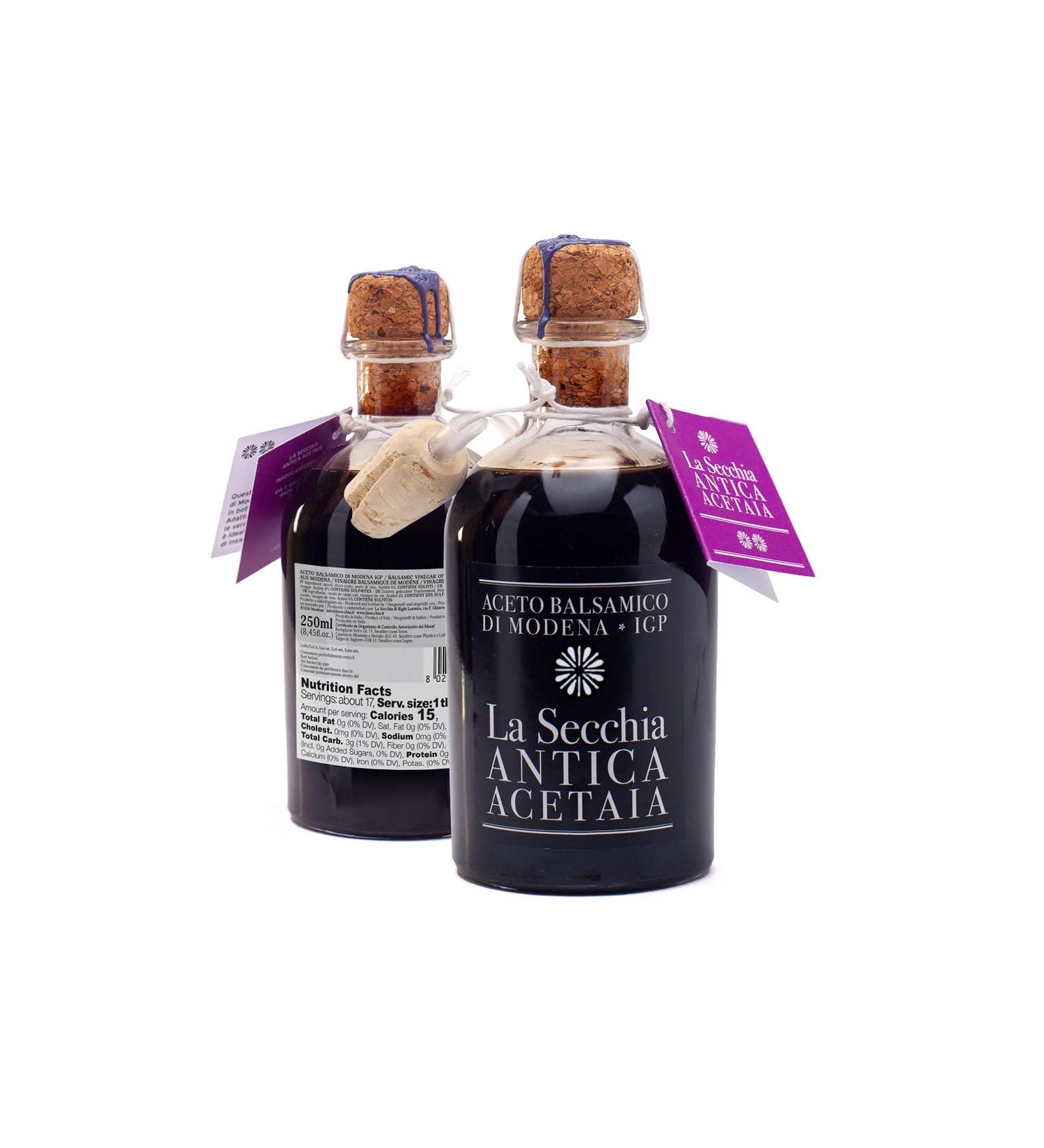 La Secchia Balsamico Vinegar from Modena IGP - Two Stars Aged in Oak Barrels | 250ml Traditional G.G.A. - Buy Online on SooperMarket.com