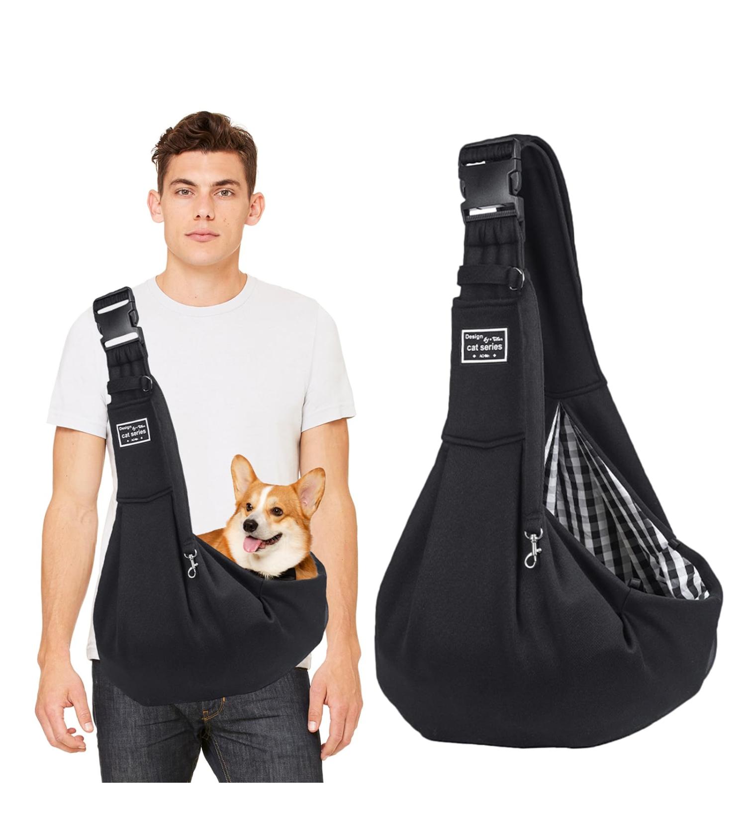 Buy Petcute Sling Dog Carrier Bag for Small Dogs - Adjustable Shoulder Strap Front Pocket & Safety Buckle - Perfect for Travel - Buy Online on SooperMarket.com