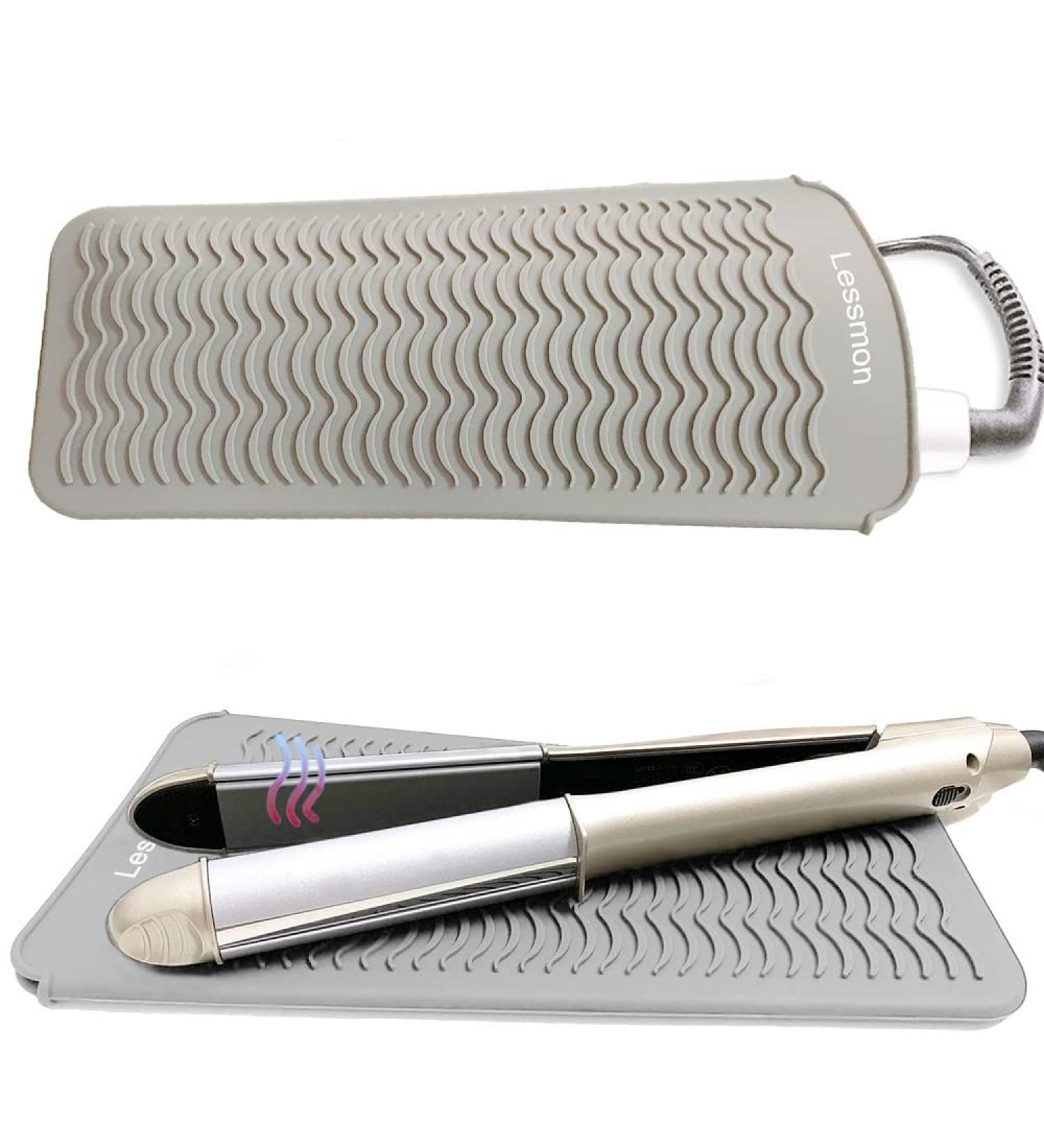 Heat-Resistant Silicone Mat Bag for Curly Bars & Hair Tools | 28.5 cm x 14 cm | Gray - Buy Online on SooperMarket.com