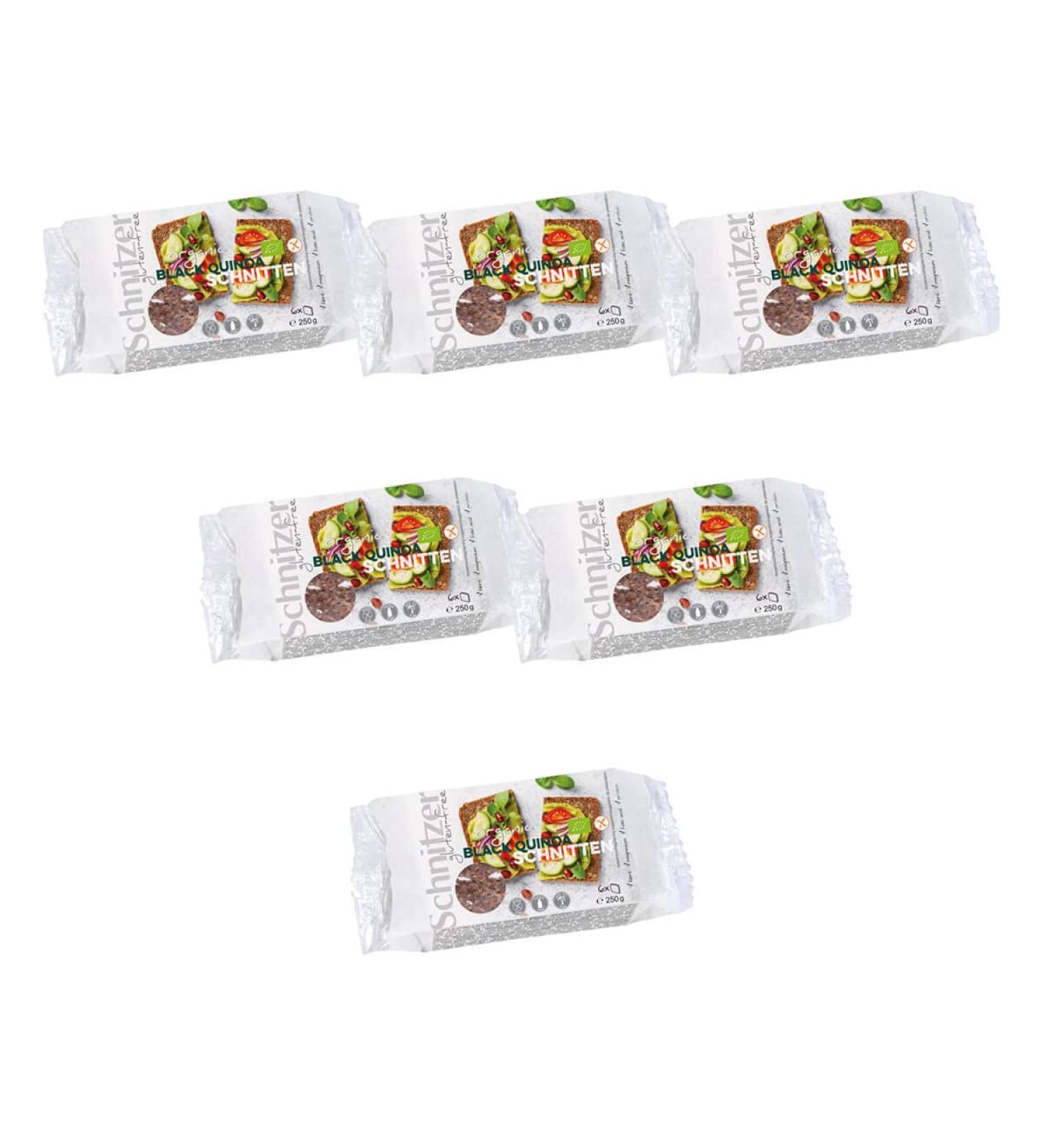 Schnitzer - Black Quinoa Slices organic - 0.25 kg - Pack of 6