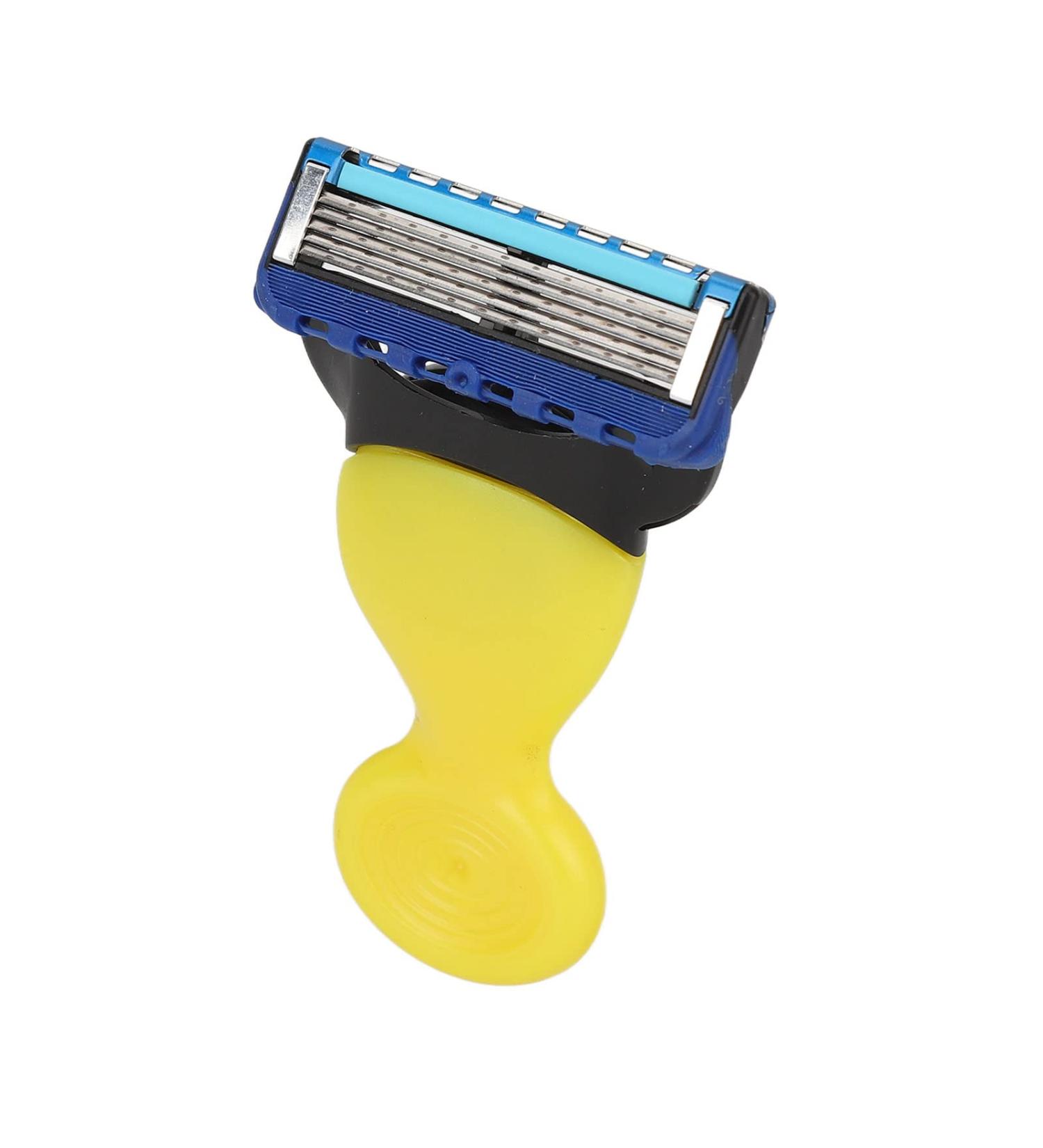 Manual Rotating Blade Razor for Men - Corded Hair Removal Tool with Removable Head | Beard Care Set (Yellow) - Buy Online on SooperMarket.com