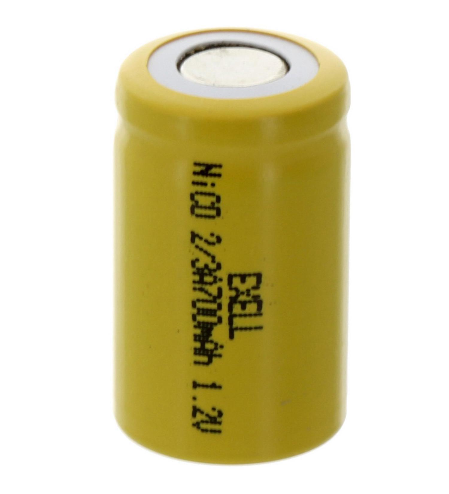 Exell 2/3A 1.2V 700mAh NiCD Flat Top Rechargeable Battery - Perfect for Smoke Detectors IoT Devices & Emergency Lighting - International Shipping Available - Buy Online on SooperMarket.com