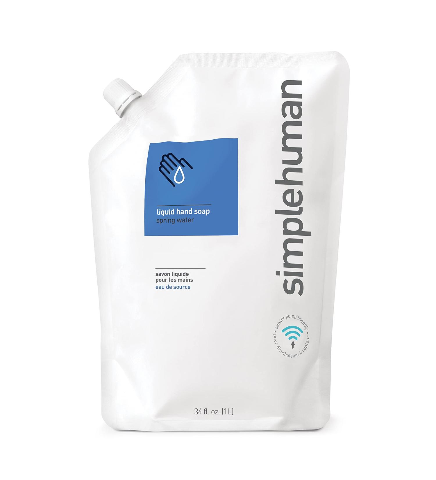 simplehuman Spring Water Moisturizing Liquid Hand Soap Refill Pouch  34 Fl. Oz. Spring Water 34 Fl Oz (Pack of 1)