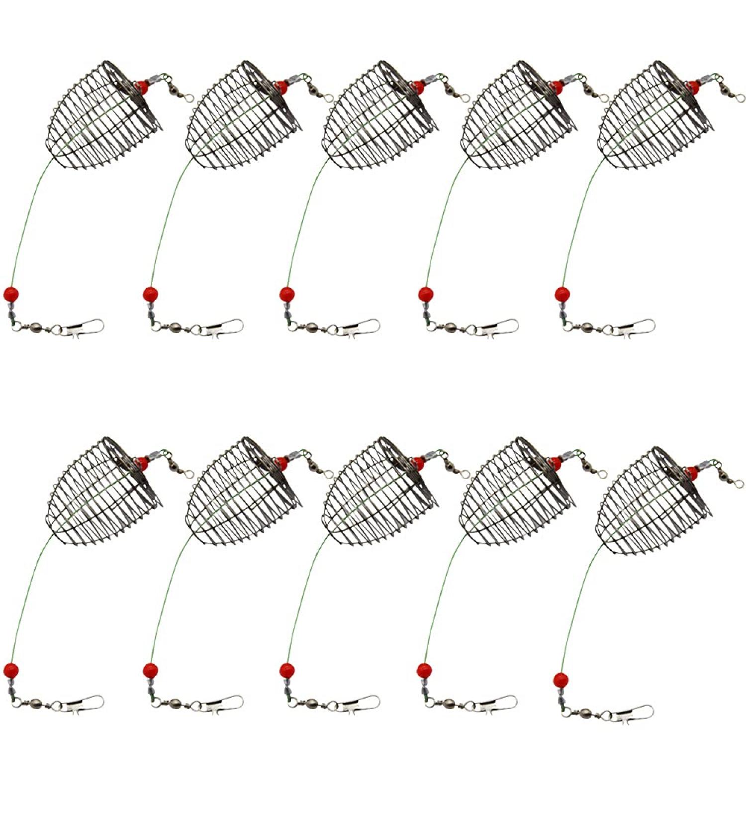 10pcs Stainless Steel Carp Fishing Bait Trap Cage - 4.0cm Dia Medium Sized Fishing Gear Tackle Accessories - Buy Online on SooperMarket.com