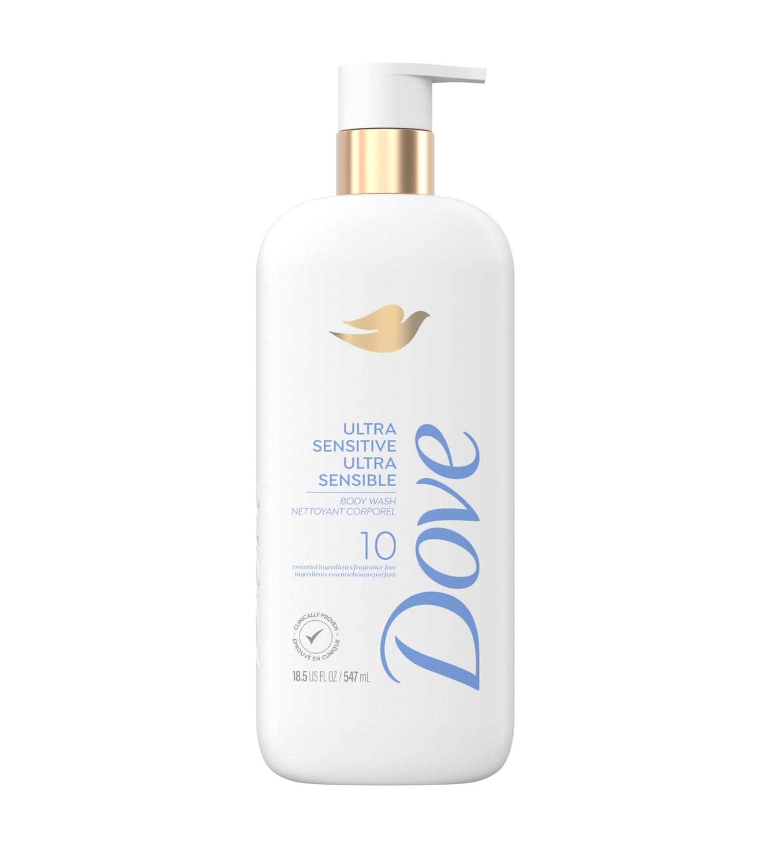 Dove Fragrance Free Body Wash Gentle all-over body cleanser Ultra Sensitive 10 essential ingredients 547mL - Buy Online on SooperMarket.com