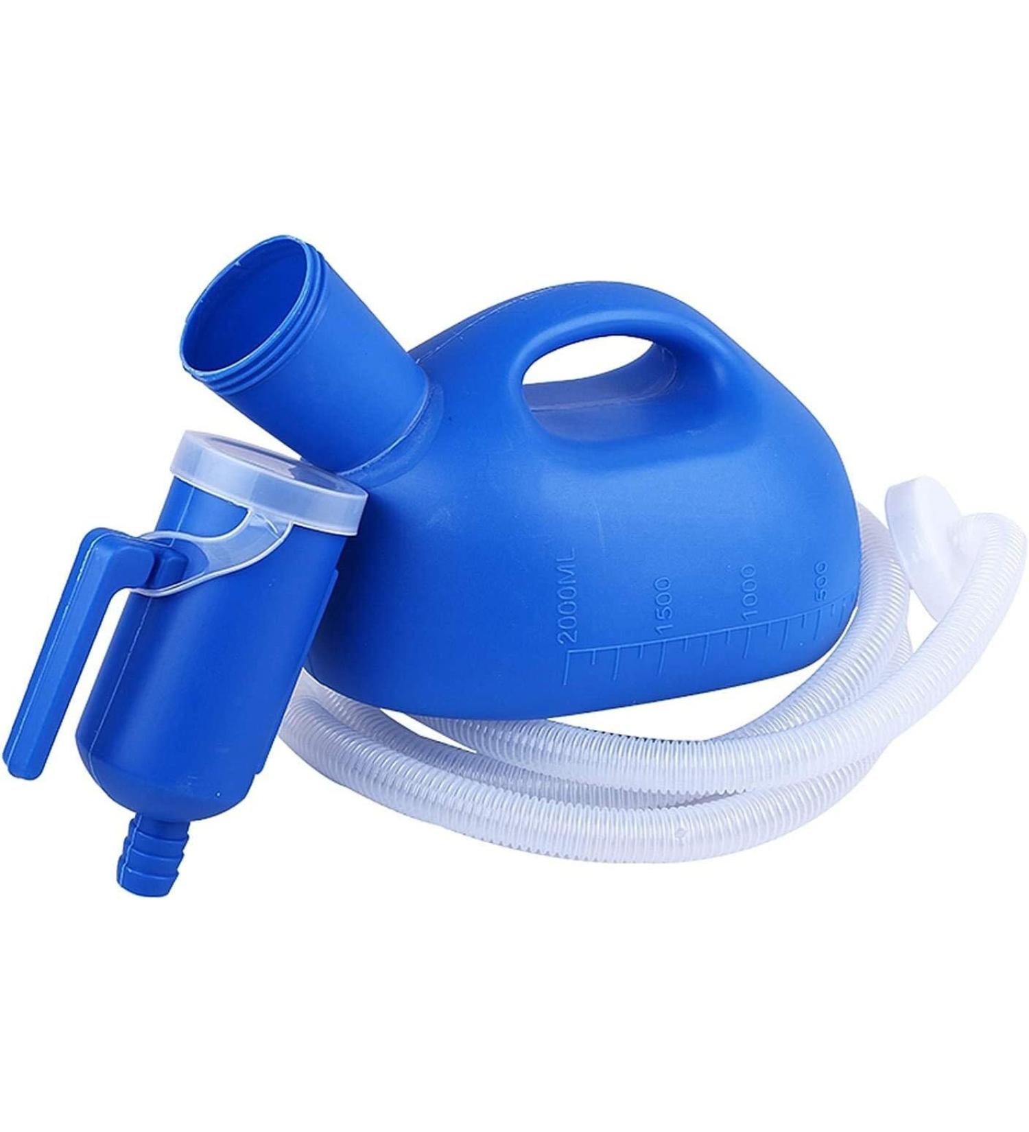 Male Urinal Bottle Camping Toilet Urine Bottle Men's Male Bed Urinal Potty Pee Bottle 2000ML Collector with 1.3M Tube - Buy Online on SooperMarket.com