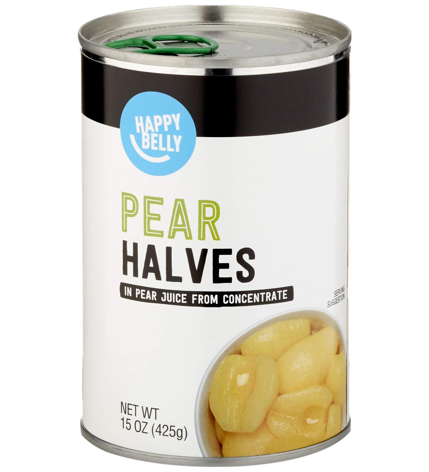 Happy Belly Pear Halves in Pear Juice - 15 Ounce | Amazon Brand - Buy Online on SooperMarket.com