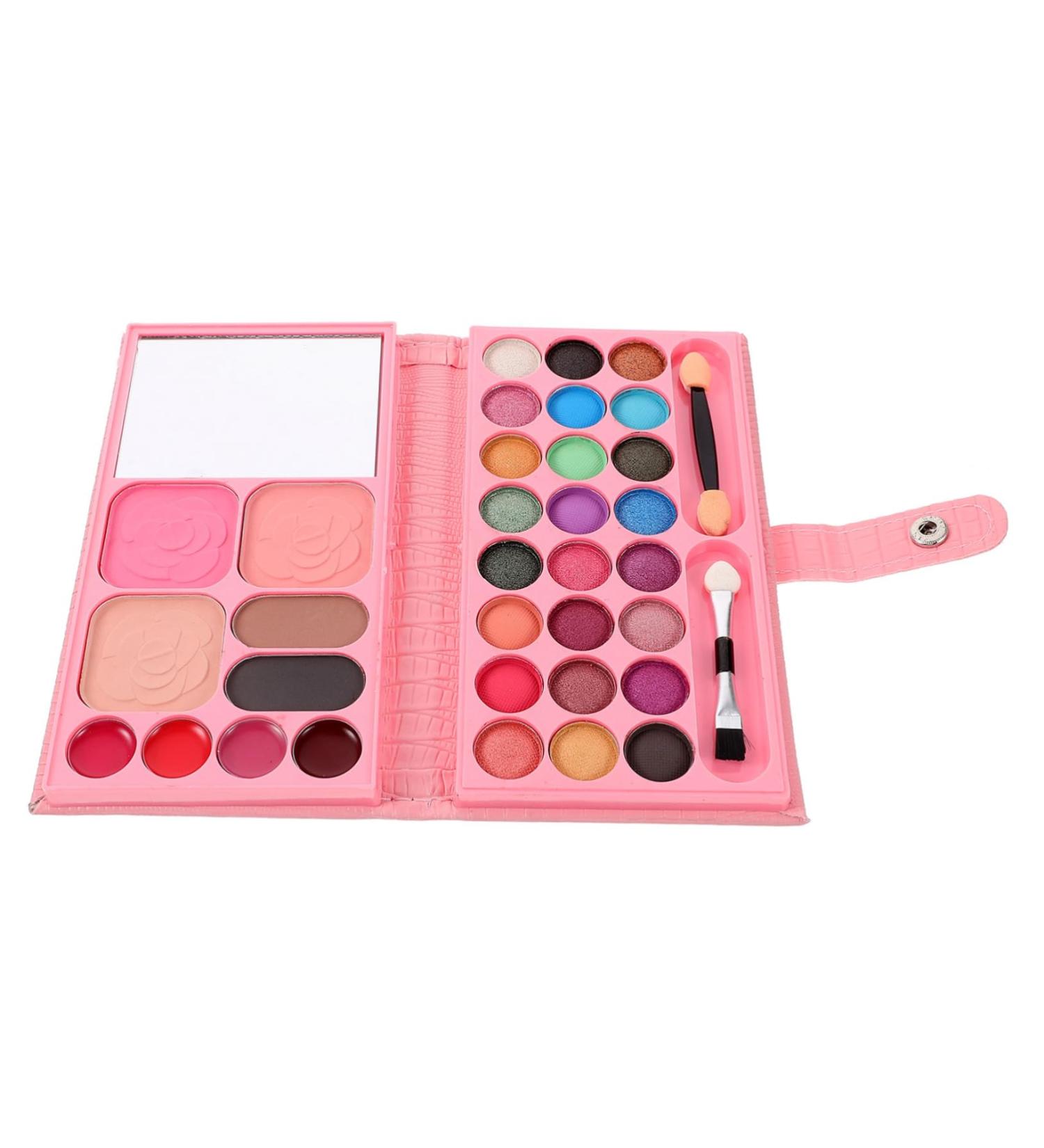 MUSISALY 33 Makeup Palette Beginner Eyeshadow Pallet Eye Makeup Metallic Eyeshadow Girl Cosmetic Leather Rosy - Buy Online on SooperMarket.com