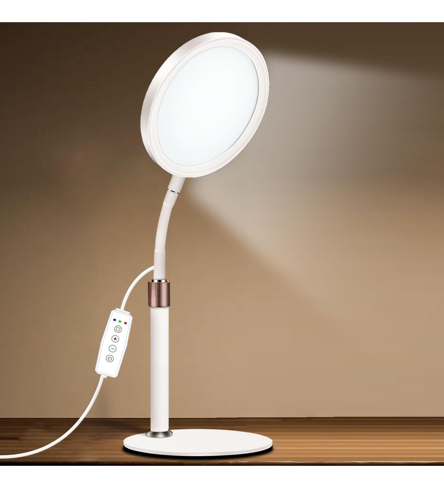 Happy Lamp 10000 Lux Desk Sun Lamp with 360 Adjustable Gooseneck & 3 Colors & 10 Brightness Levels for Reading/Office/Home small - Buy Online on SooperMarket.com