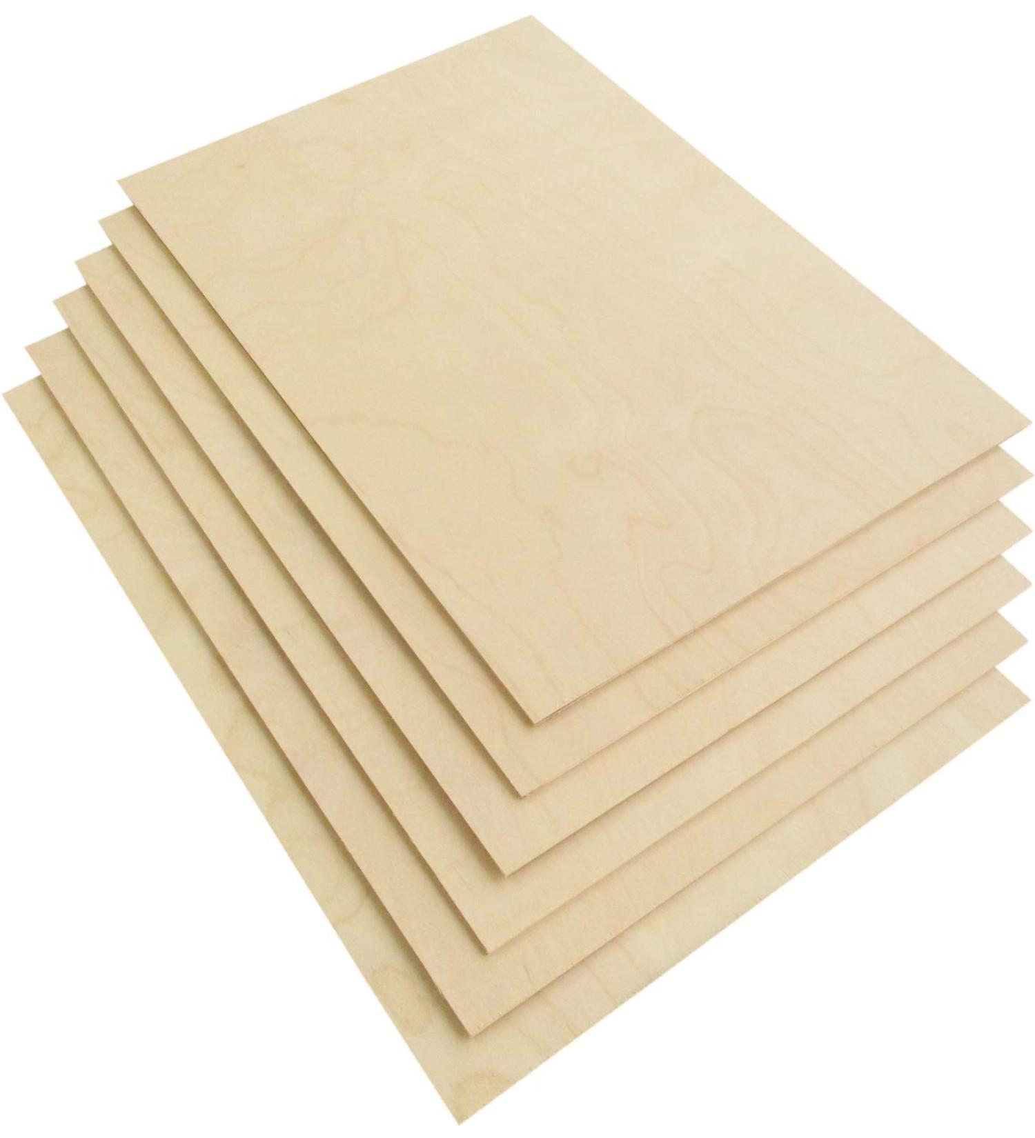 Premium Baltic Birch Plywood 3mm - 12x18 - 6 Flat Sheets - B/BB Grade Veneer for DIY Arts & Crafts, Woodworking, Laser Cutting Projects - Buy Online on SooperMarket.com