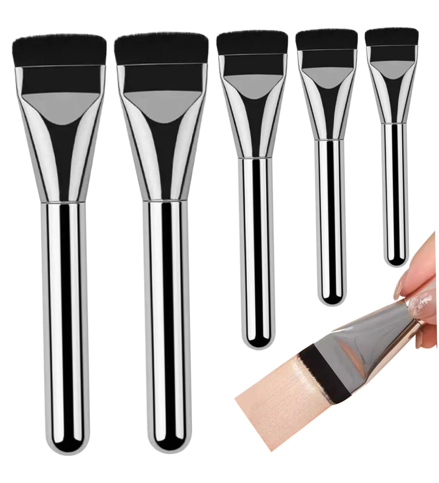 Flat Makeup Brush Flat Brush 5PCS Liquid Brush Streak-Free Ultra Thin Concealer Brush for Liquid Cream Powder Buffing - Buy Online on SooperMarket.com