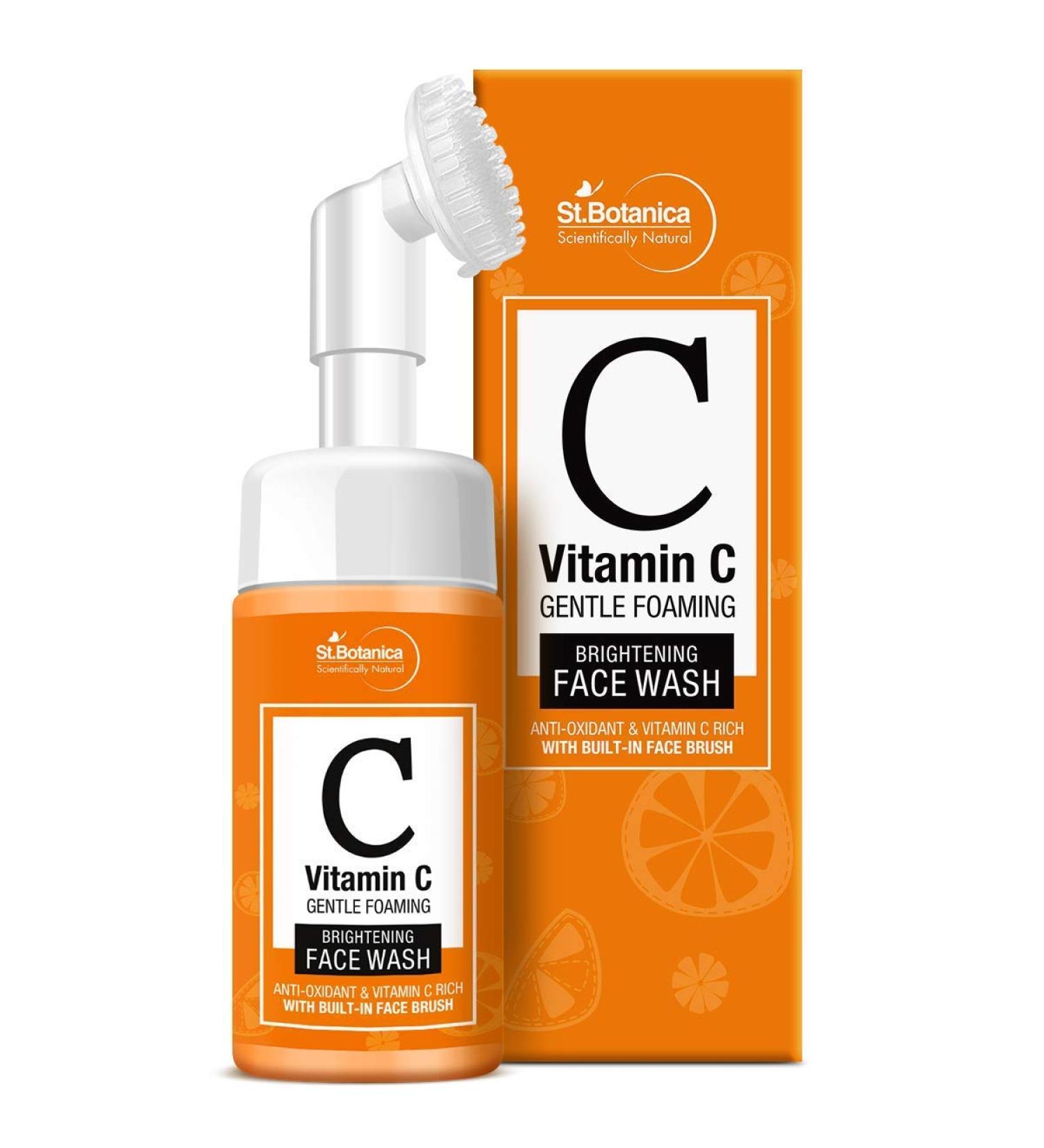 StBotanica Vitamin C Brightening Foaming Face Wash 120ml - With Turmeric & Saffron | Sulphate & Paraben Free | International Shipping - Buy Online on SooperMarket.com