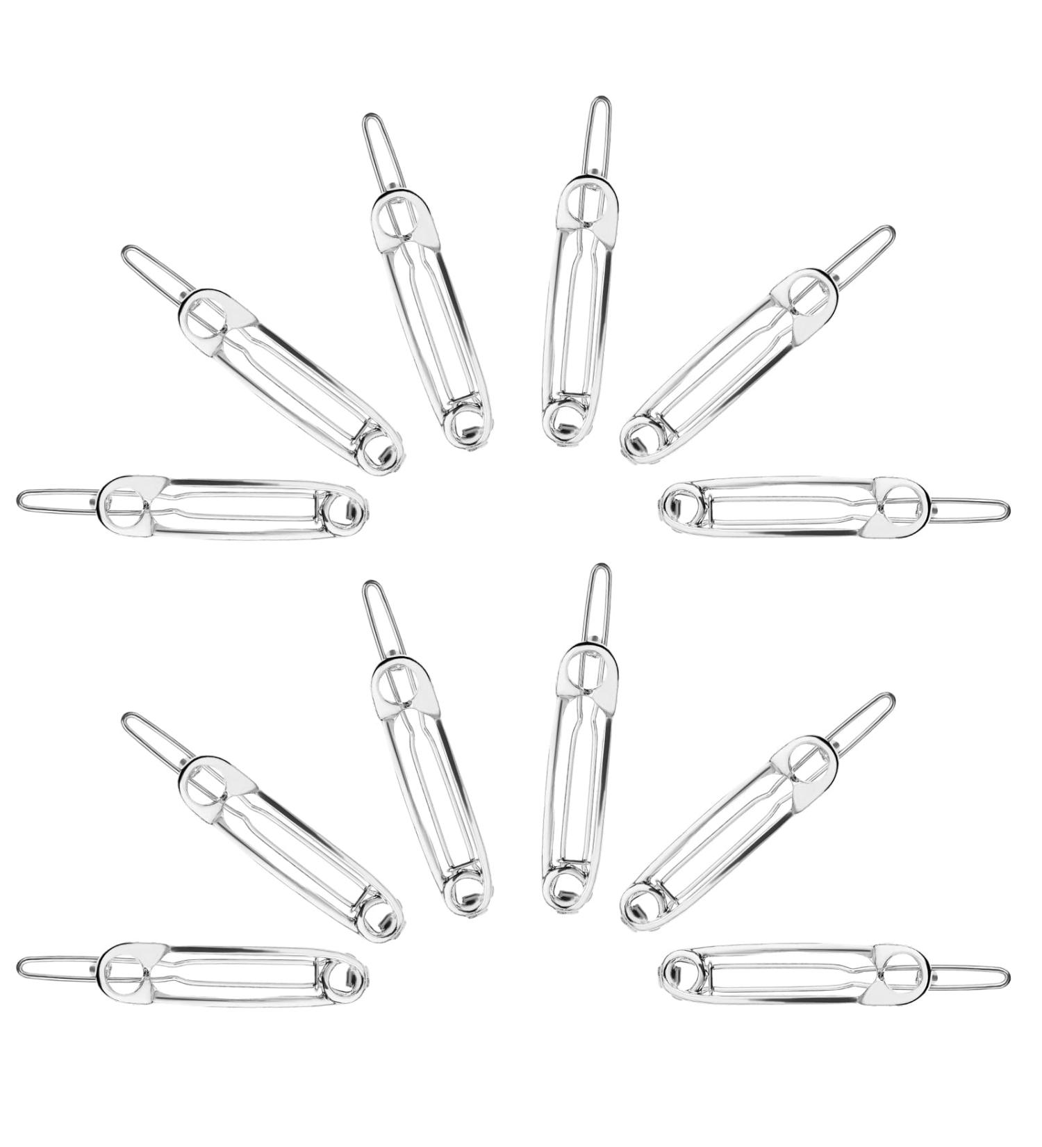 WLLHYF 12PCS Goth Snap Clip Silver Hair Clips - Vintage Charms Hairpin for Women Girls | Hip Hop Jewelry Accessories - 90s Style Aesthetic Gift - Buy Online on SooperMarket.com